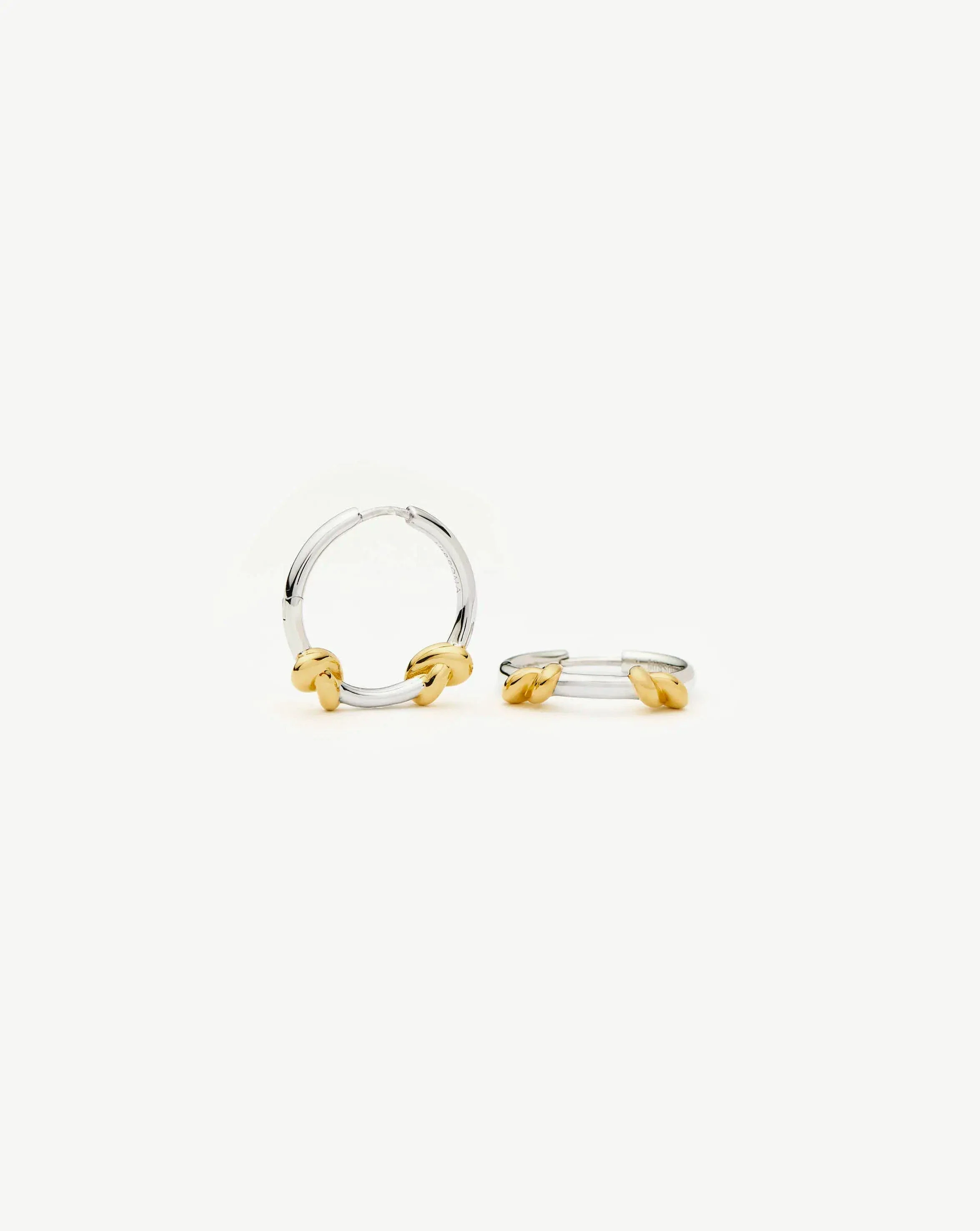 Lucy Williams Knot Small Hoop Earrings | Mixed Metal - Image 4
