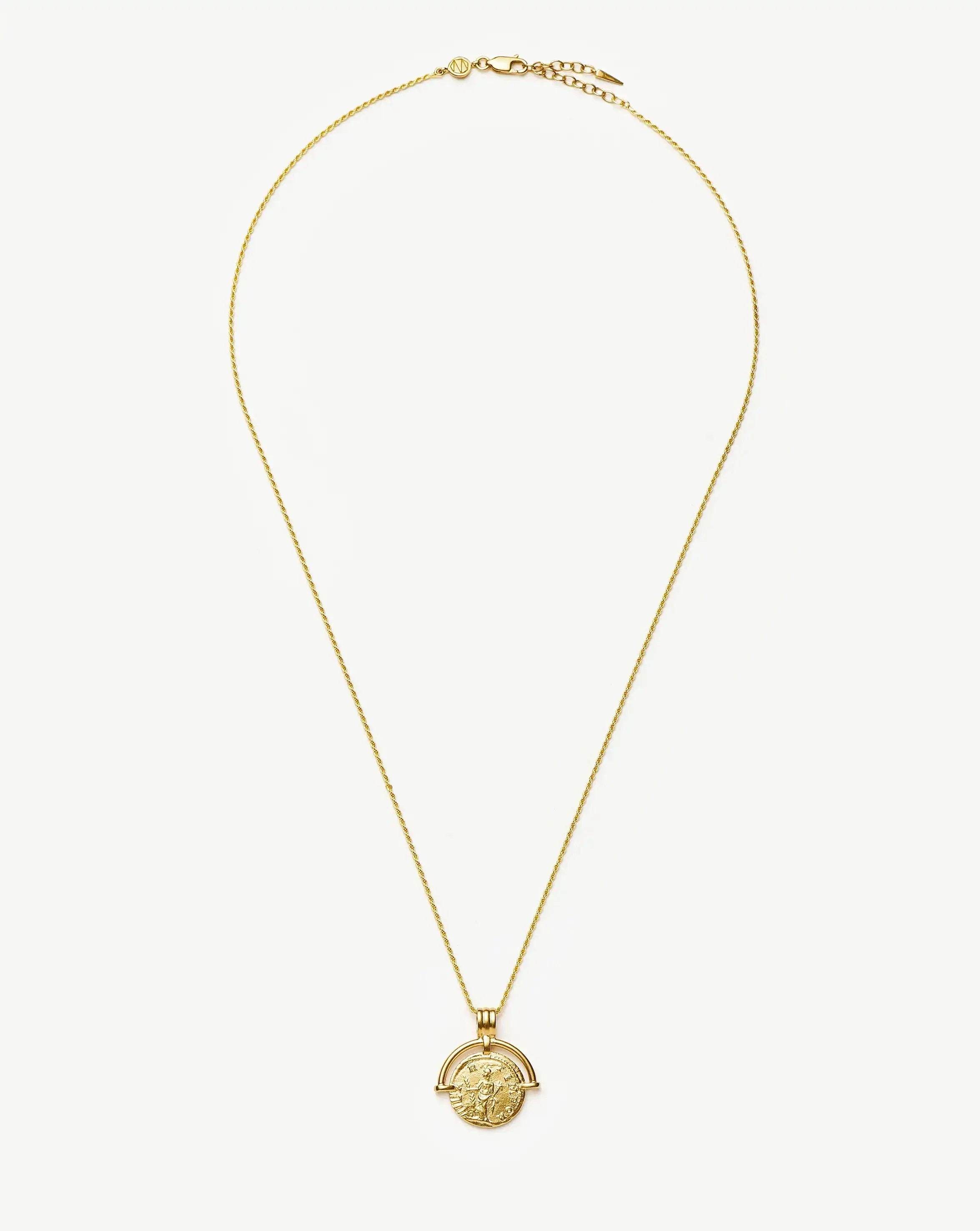 Lucy Williams Long Engravable Roman Arc Coin Necklace - Image 4