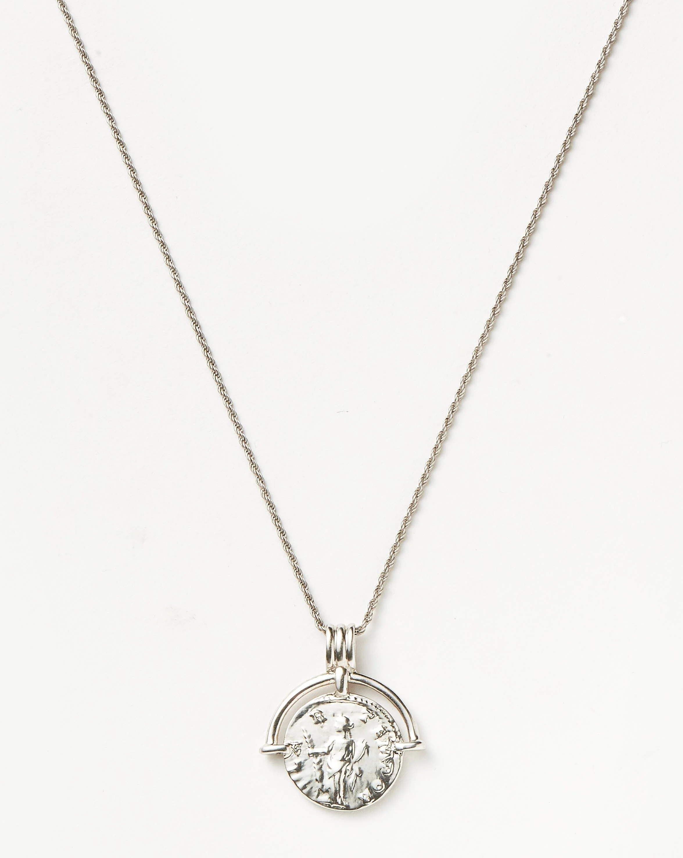 Lucy Williams Long Engravable Roman Arc Coin Necklace - Image 4