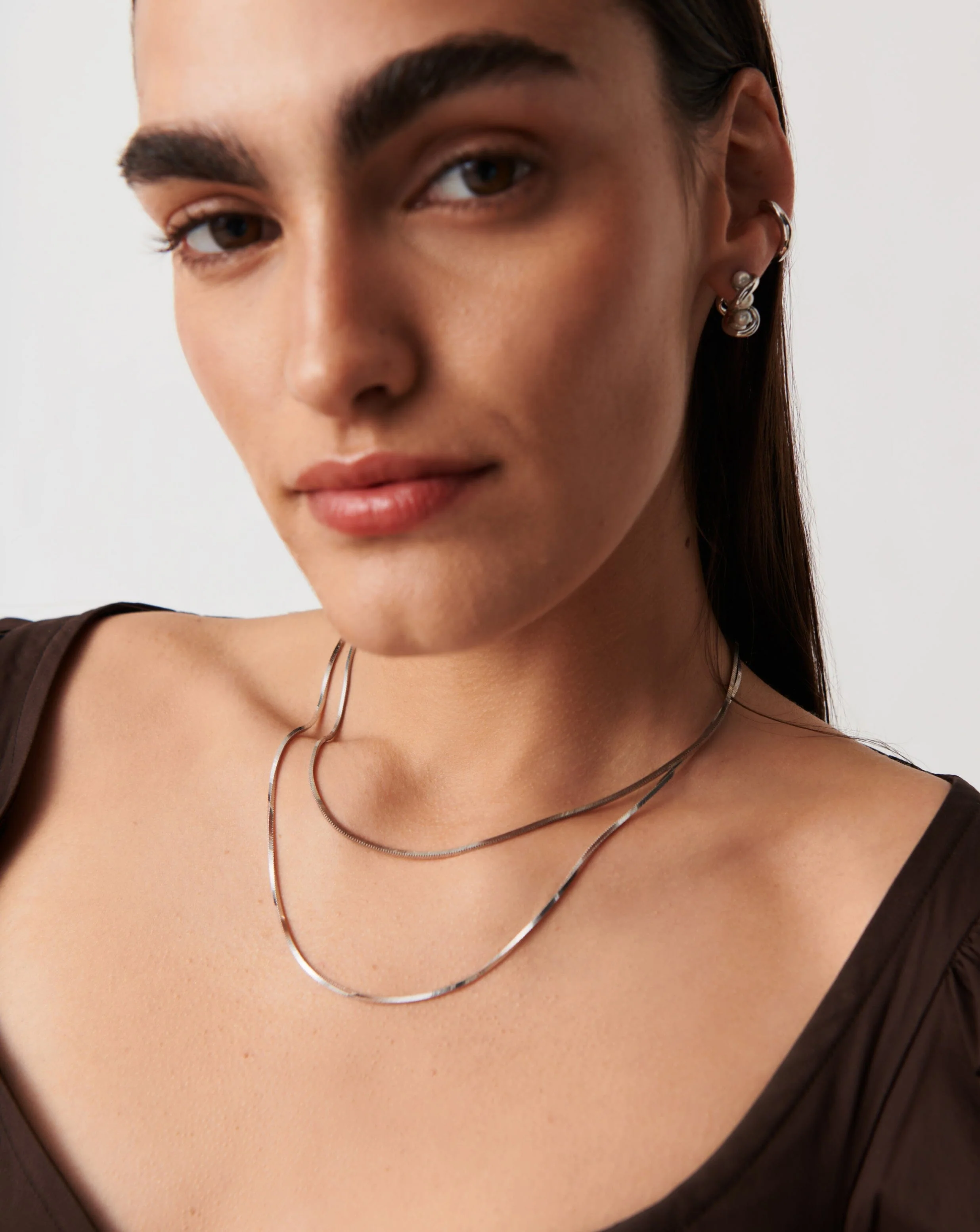 Lucy Williams Medium Square Snake Chain Necklace - Image 3