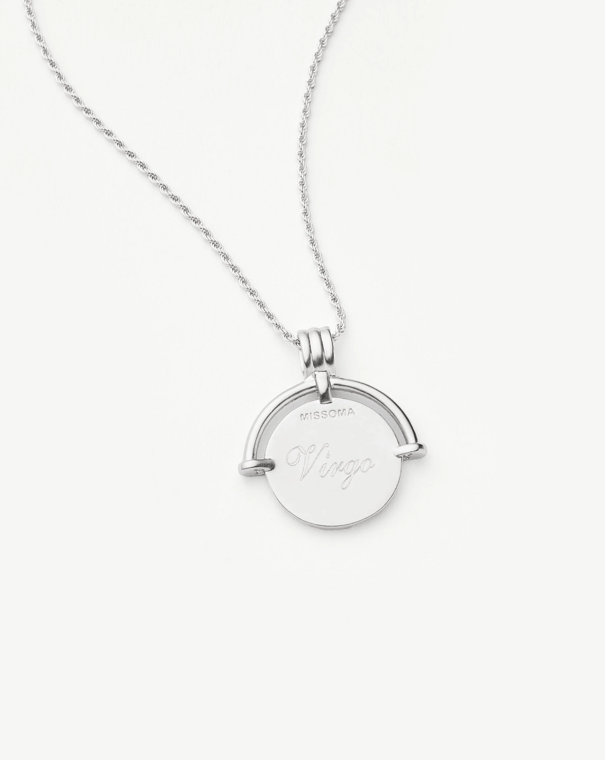 Lucy Williams Engravable Roman Arc Coin Necklace | Silver Plated - Image 4