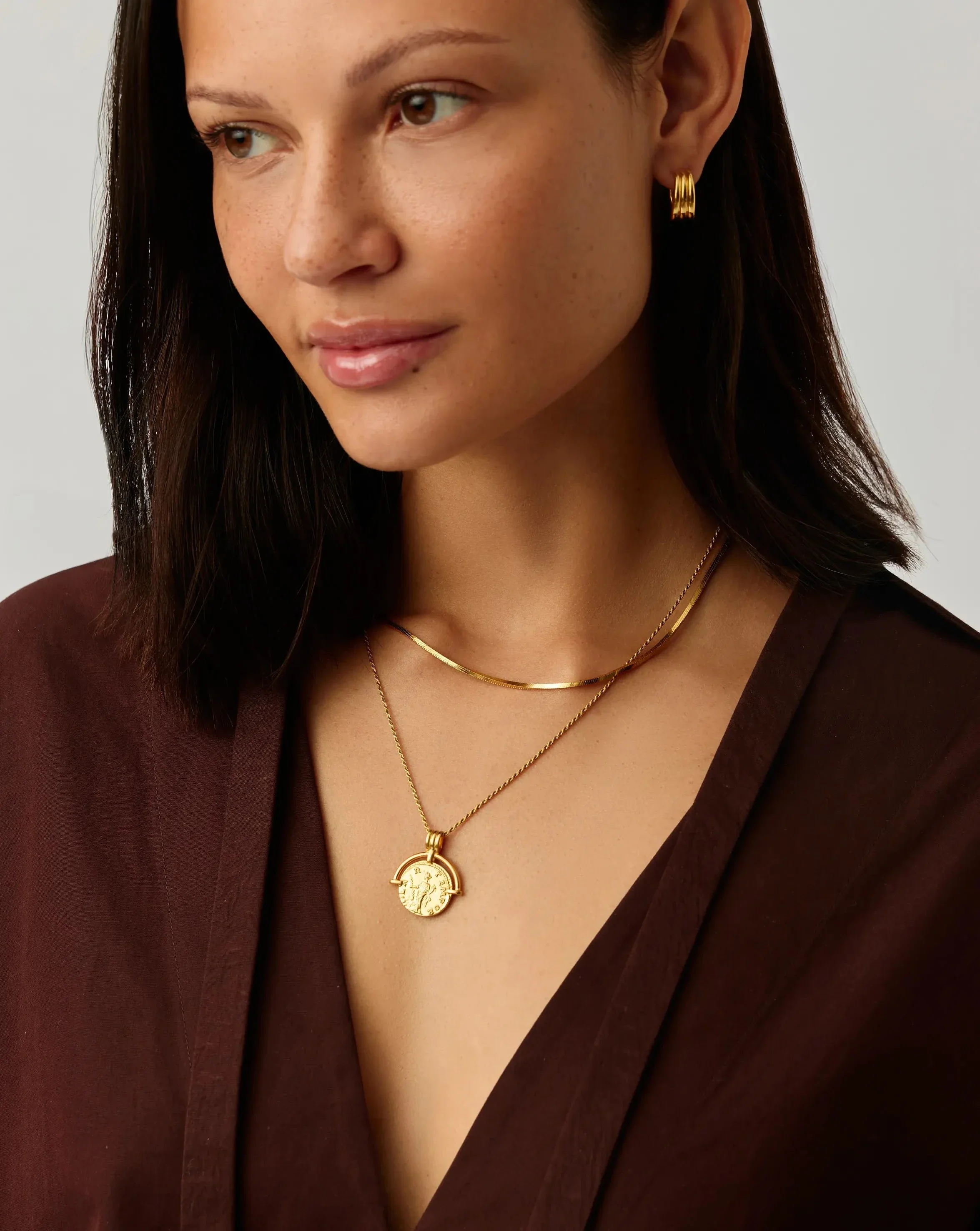 Lucy Williams Roman Arc & Snake Necklace Set | 18ct Gold Plated /  18ct Gold Plated Vermeil - Image 3