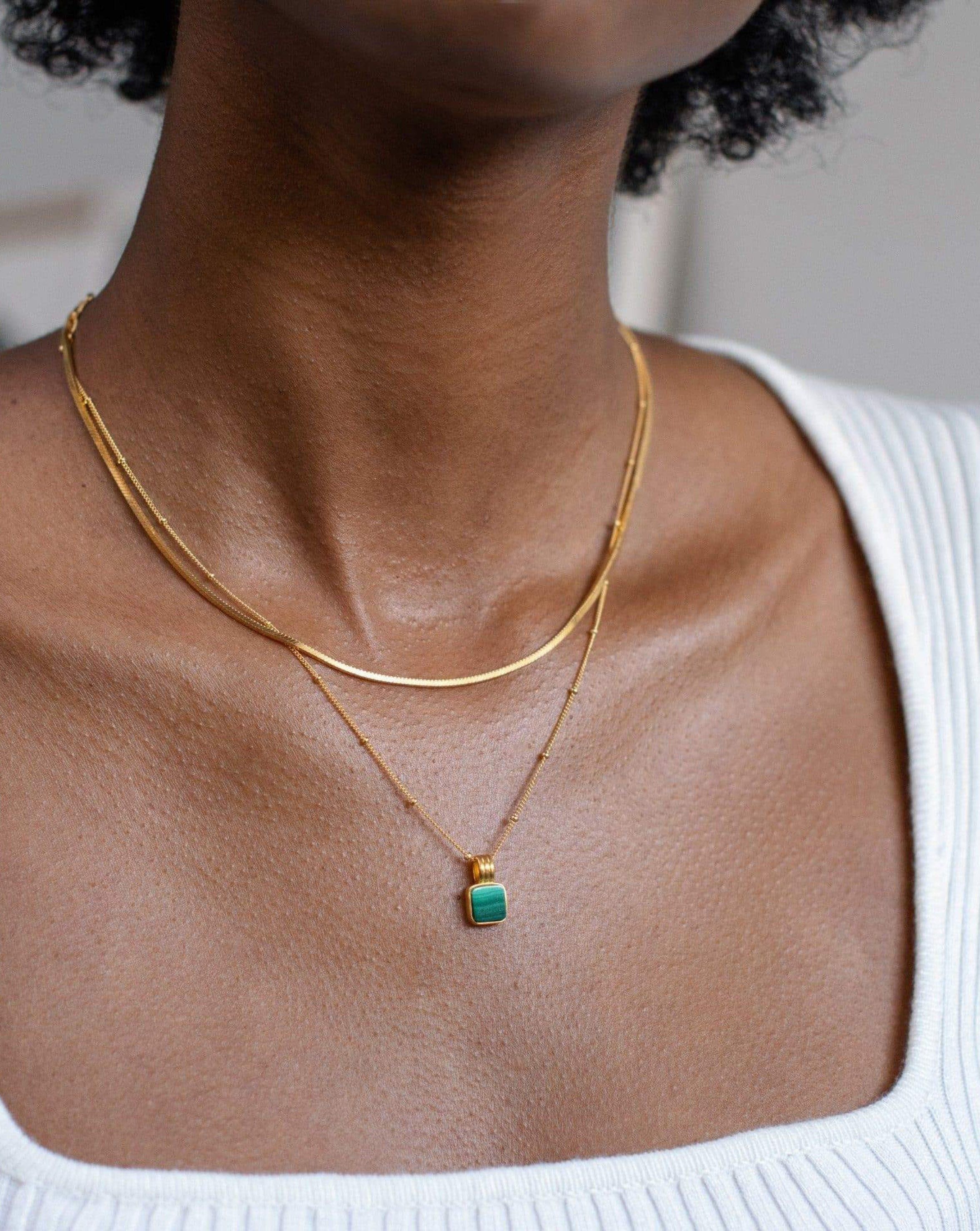 Iconic Lucy Williams Malachite Necklace Set | 18ct Gold Vermeil/Malachite - Image 3