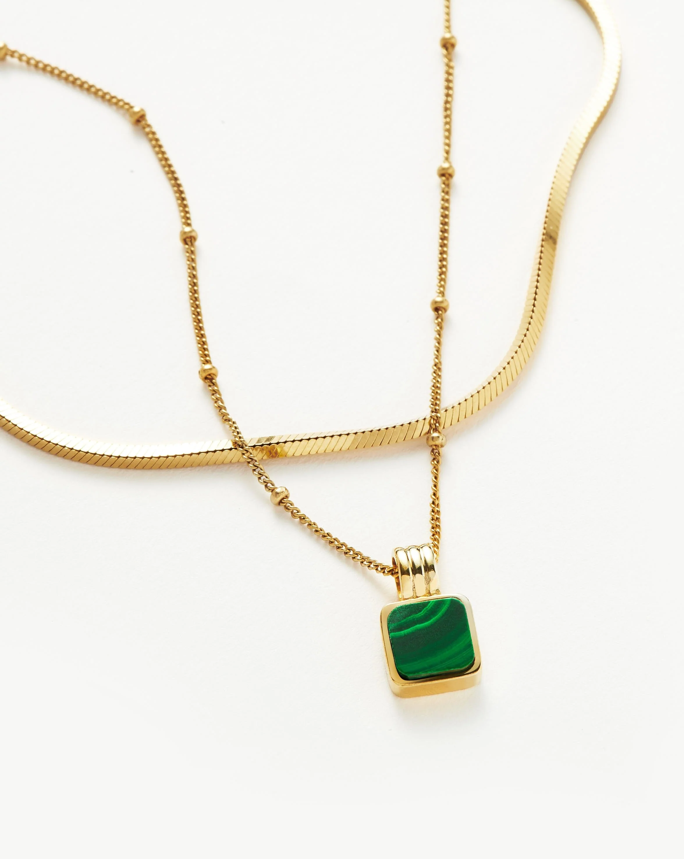 Iconic Lucy Williams Malachite Necklace Set | 18ct Gold Vermeil/Malachite - Image 4
