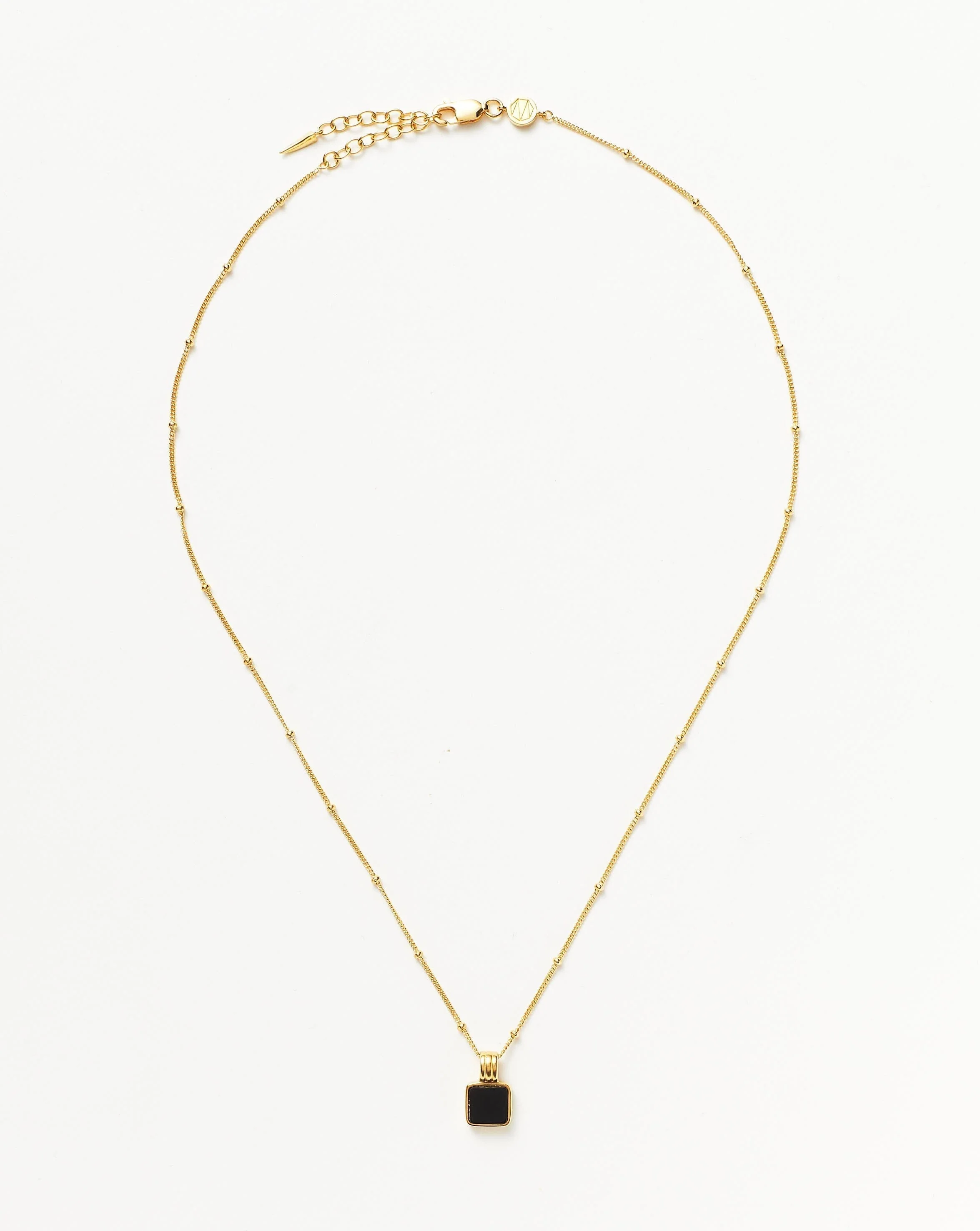 Lucy Williams Square Onyx Necklace | 18ct Gold Vermeil/Black Onyx - Image 4