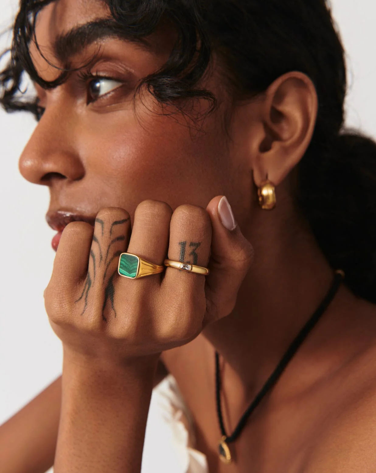 Lucy Williams Square Signet Ring | 18ct Gold Vermeil/Malachite - Image 6
