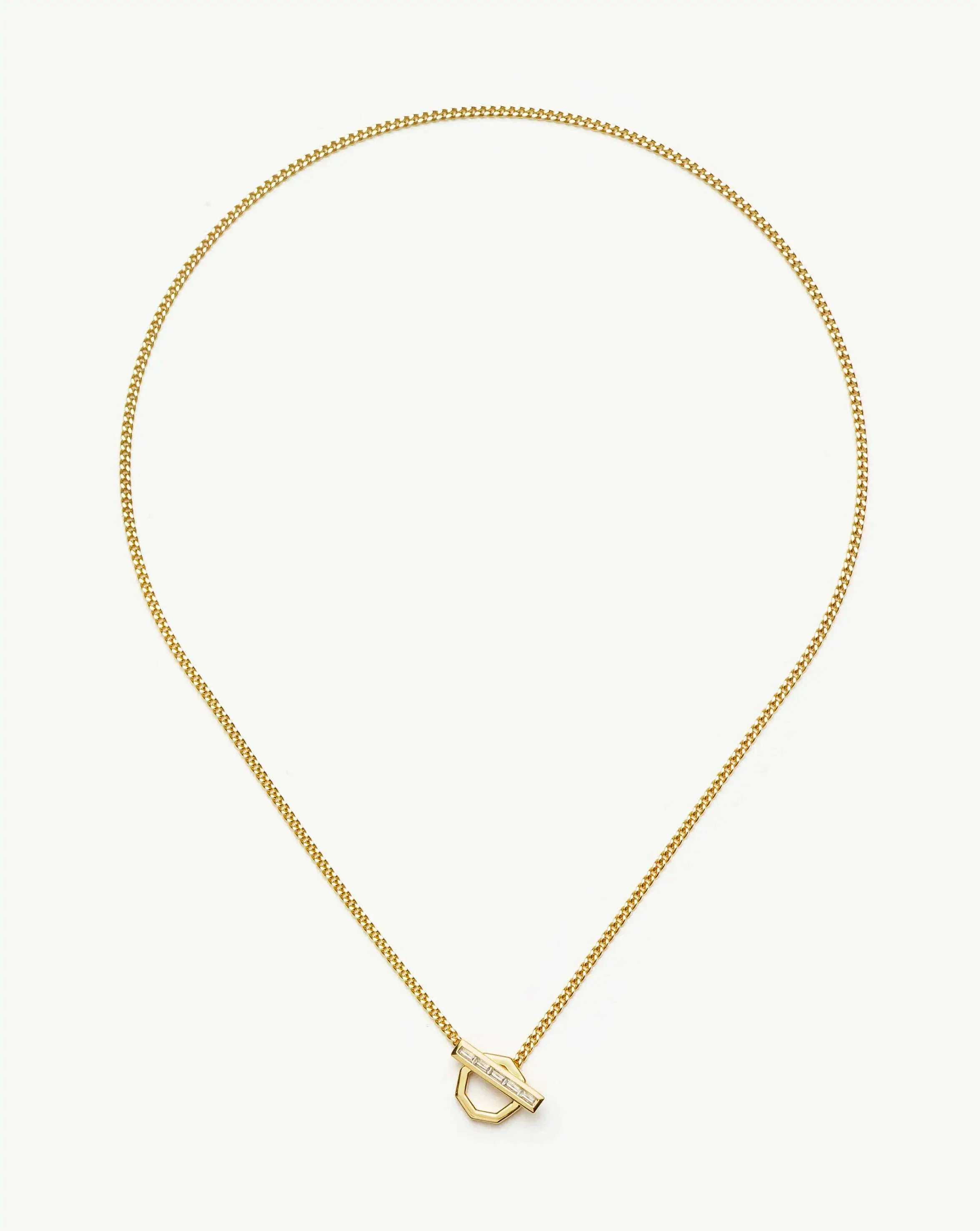 Lucy Williams T-Bar Hex Pendant Necklace | 18ct Gold Plated - Image 5