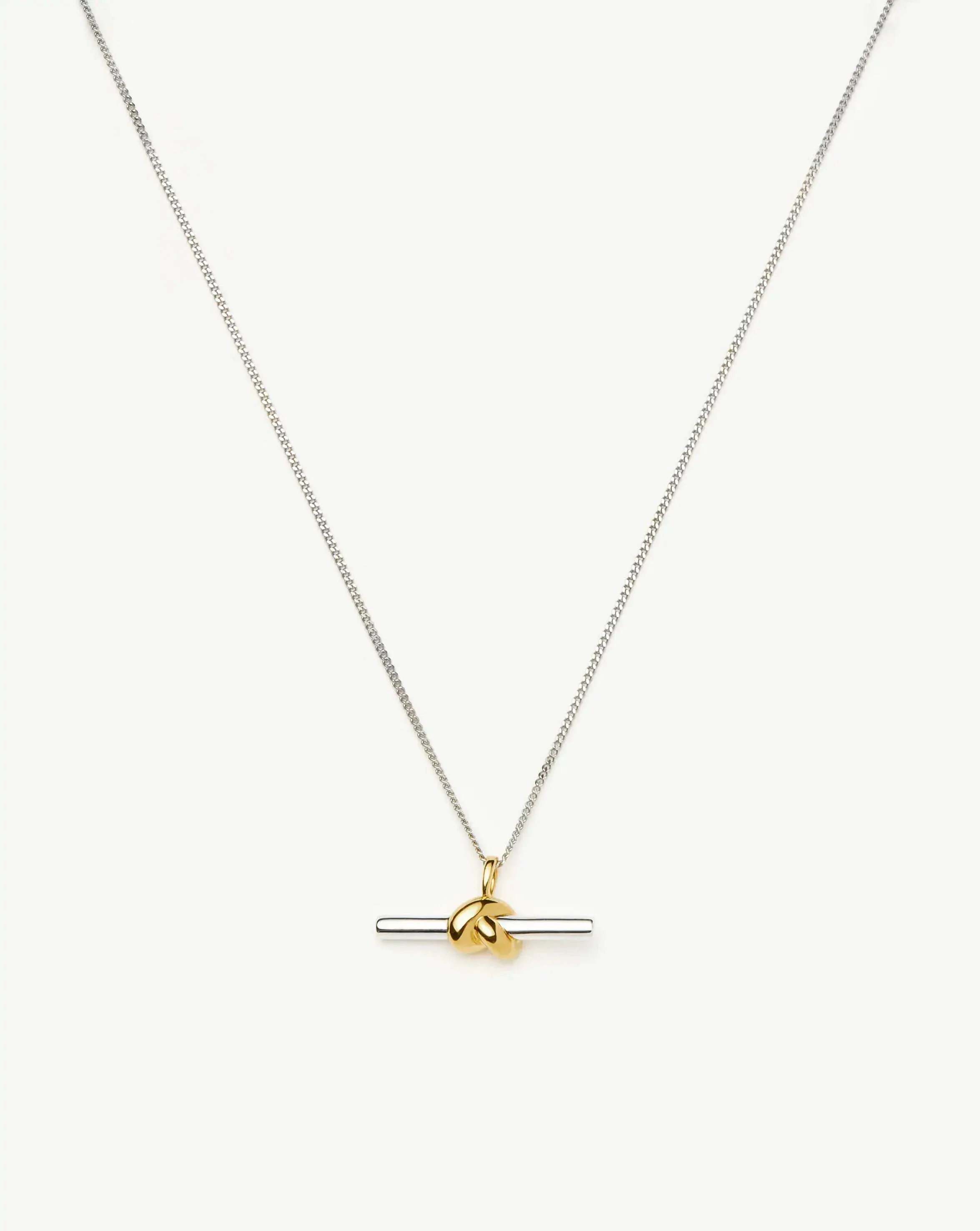 Lucy Williams T-Bar Knot Pendant Necklace | Mixed Metal - Image 4