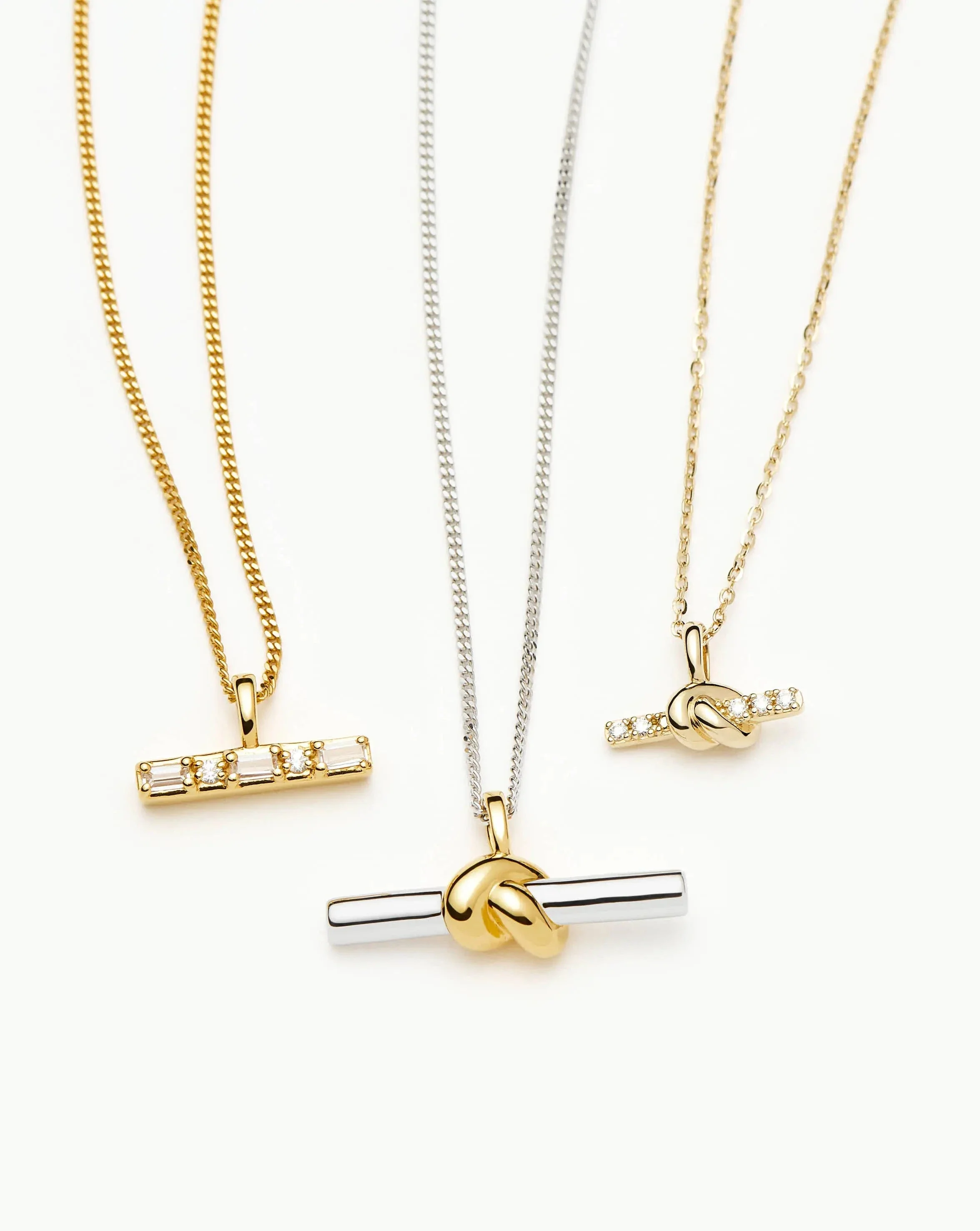 Lucy Williams T-Bar Knot Pendant Necklace | Mixed Metal - Image 5