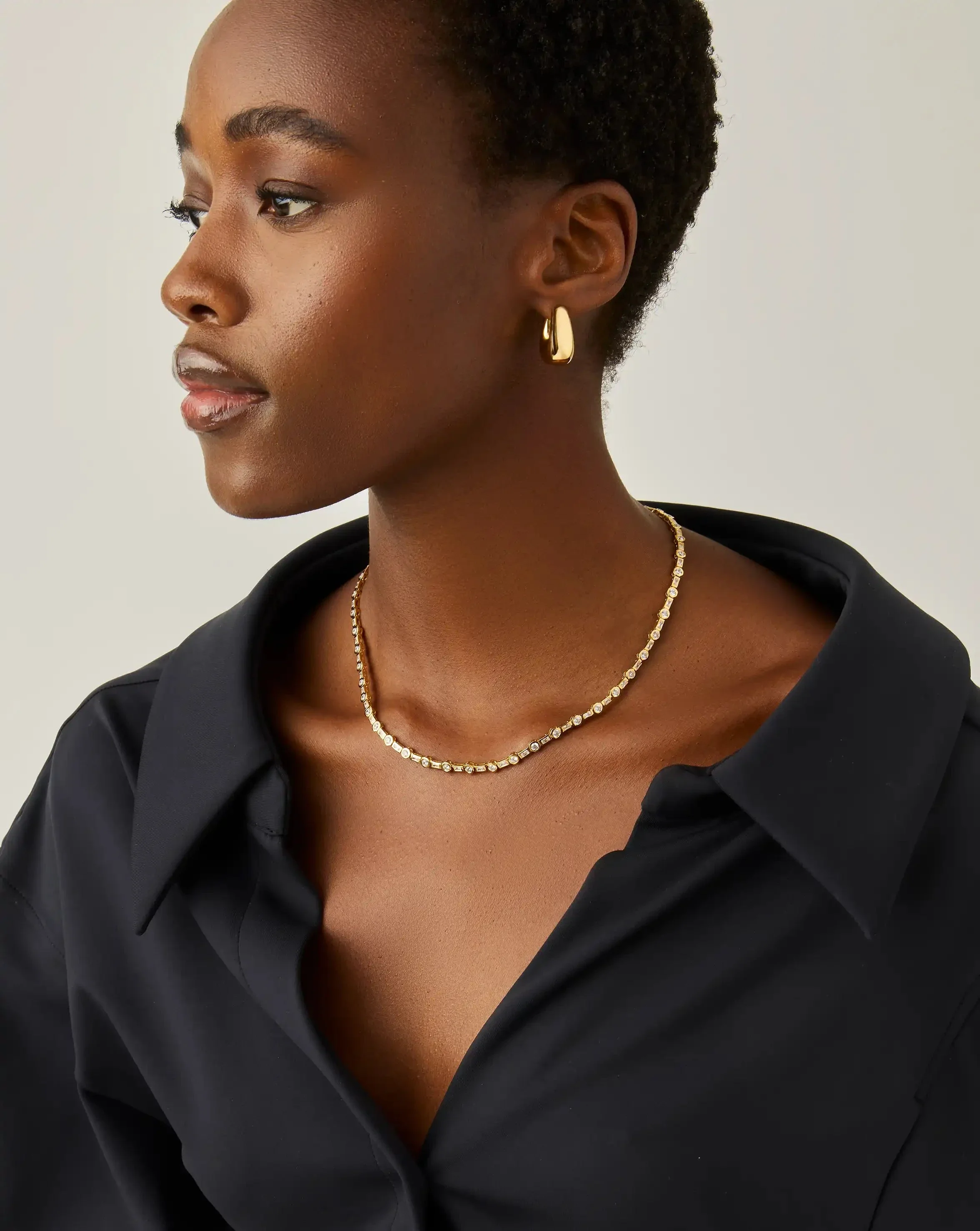 Lucy Williams Tennis Necklace | 18ct Gold Plated - Image 3