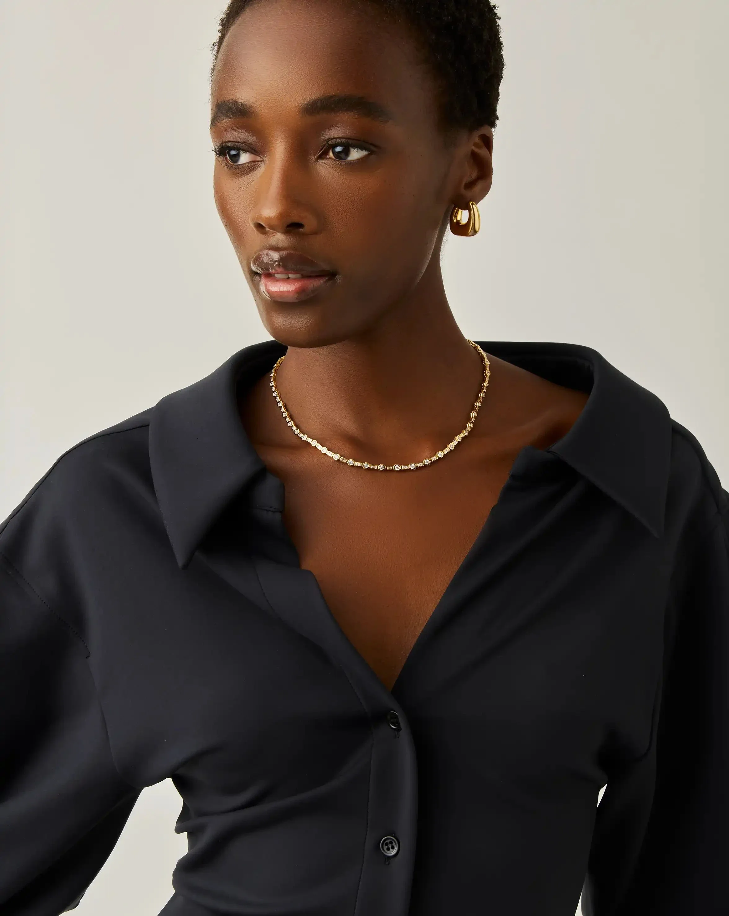 Lucy Williams Tennis Necklace | 18ct Gold Plated - Image 7