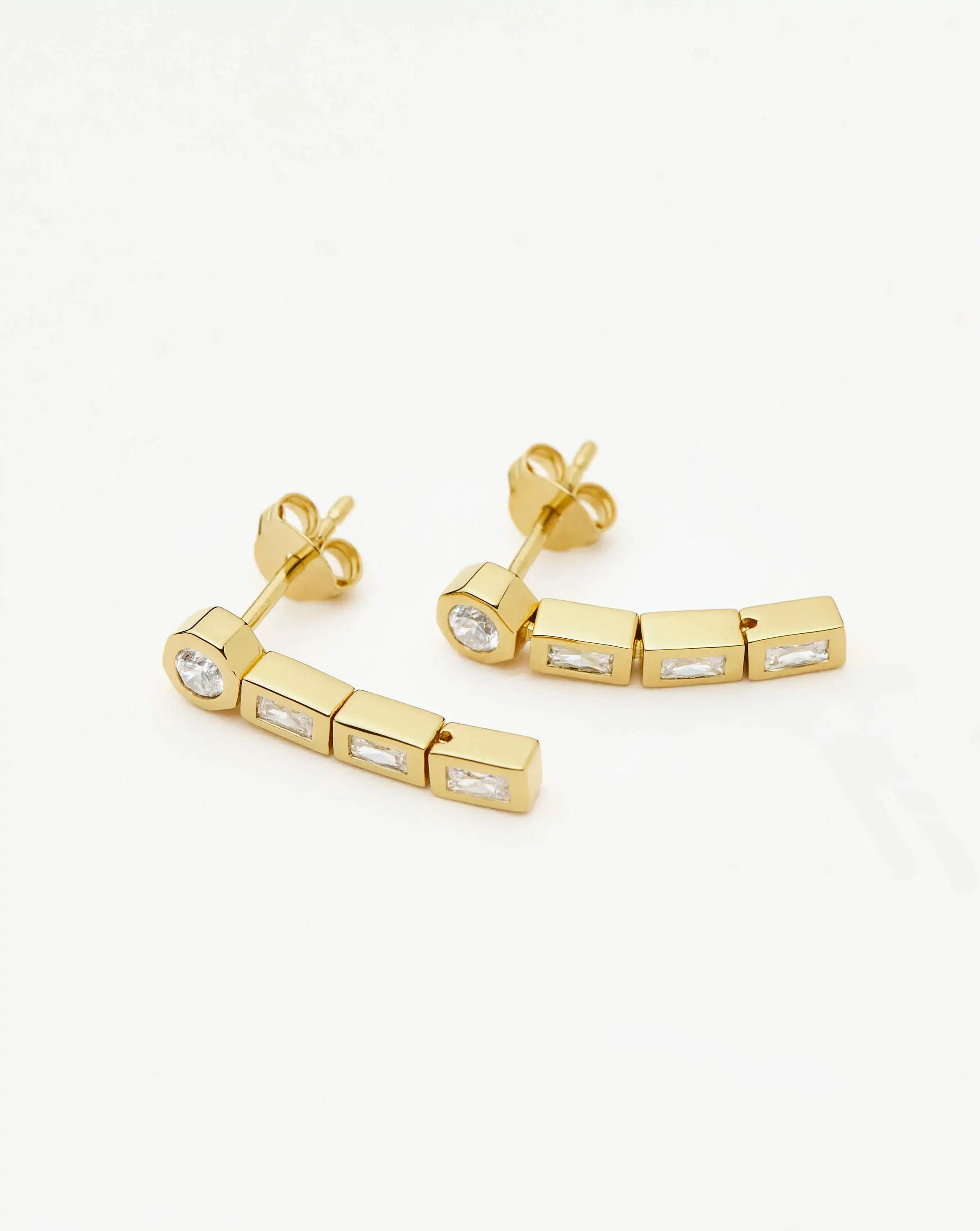 Lucy Williams Tennis Small Drop Earrings | 18ct Gold Vermeil - Image 4