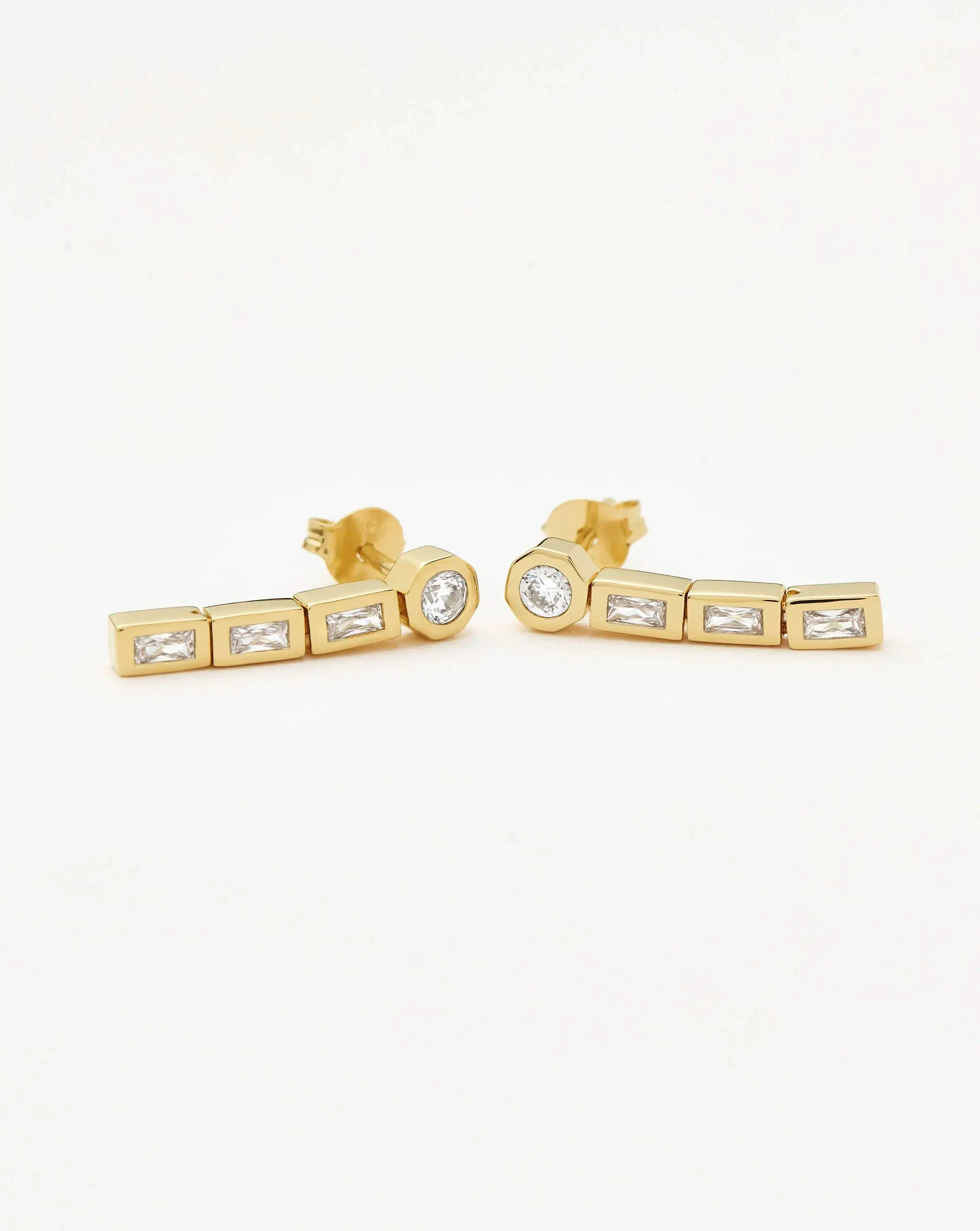 Lucy Williams Tennis Small Drop Earrings | 18ct Gold Vermeil - Image 5