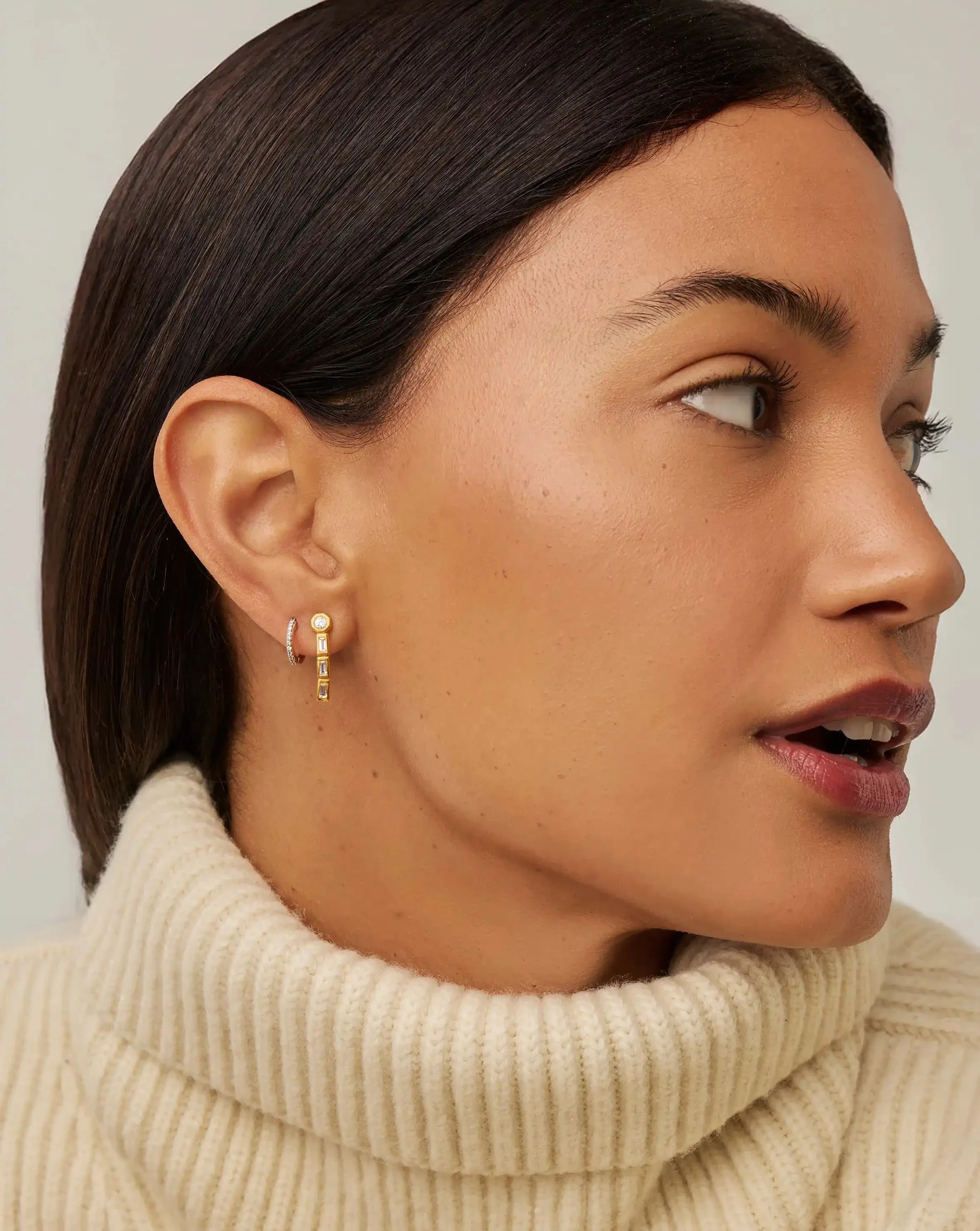 Lucy Williams Tennis Small Drop Earrings | 18ct Gold Vermeil - Image 6