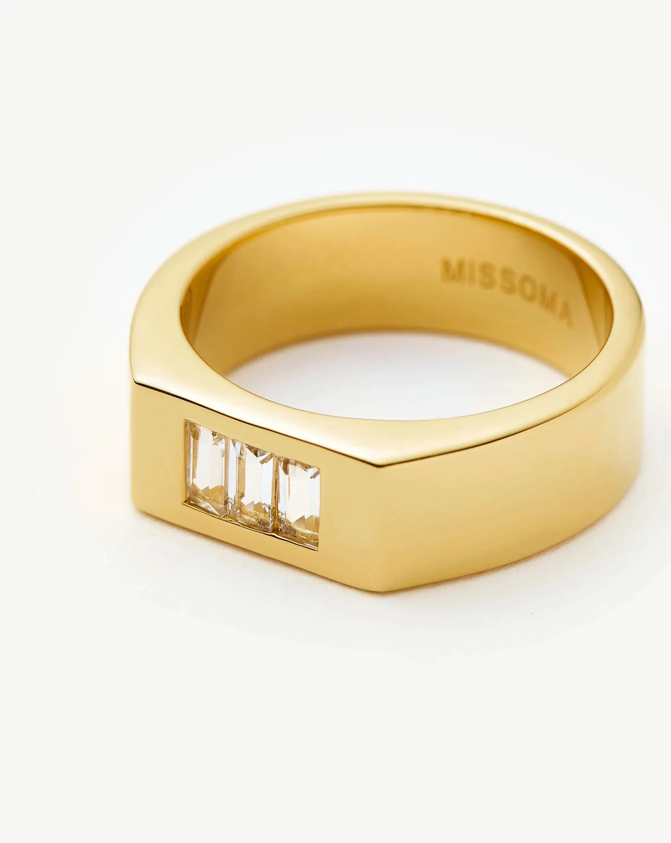 Lucy Williams Triple Stone Chunky Ring | 18ct Gold Plated - Image 4