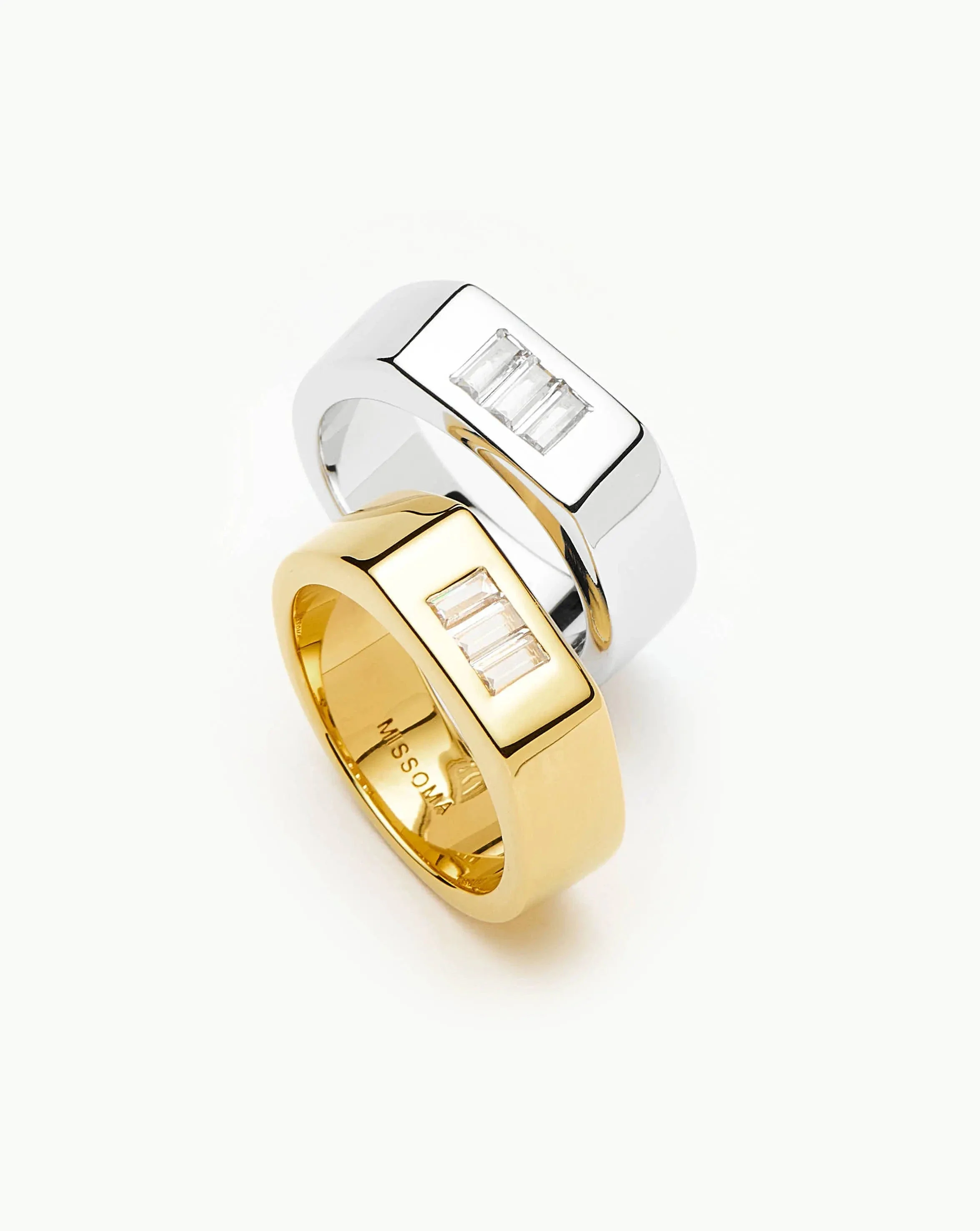 Lucy Williams Triple Stone Chunky Ring | Silver Plated - Image 4