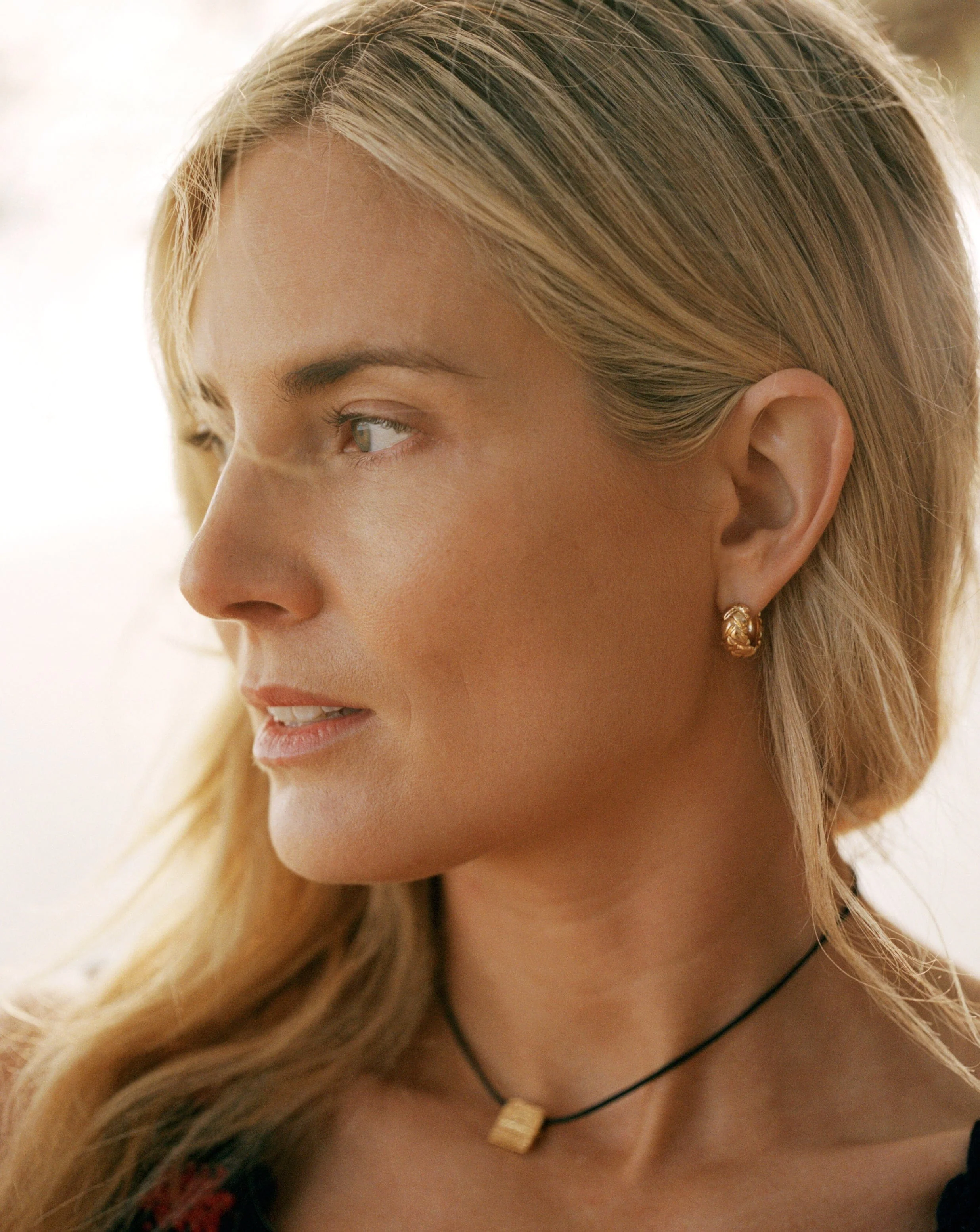 Lucy Williams Waffle Mini Hoop Earrings | 18ct Gold Vermeil - Image 2