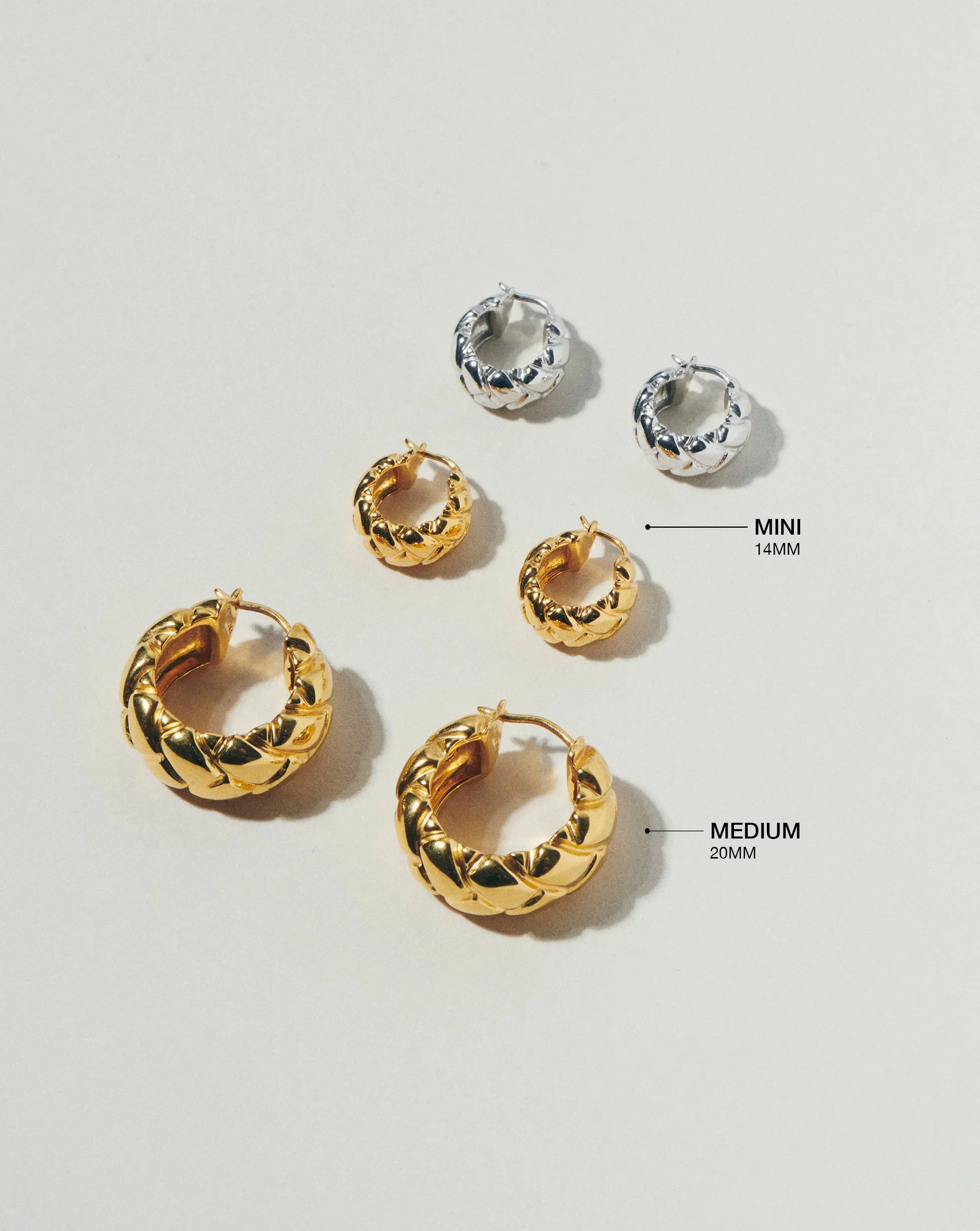 Lucy Williams Waffle Mini Hoop Earrings | Sterling Silver - Image 4
