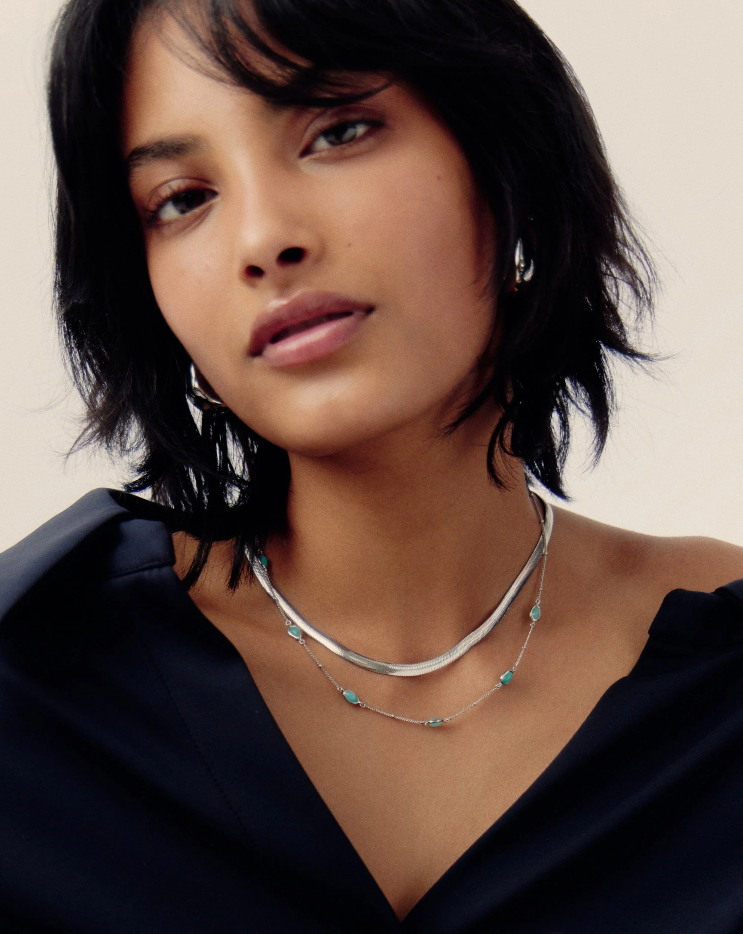 Magma Gemstone Charm Choker | Sterling Silver/Amazonite - Image 3