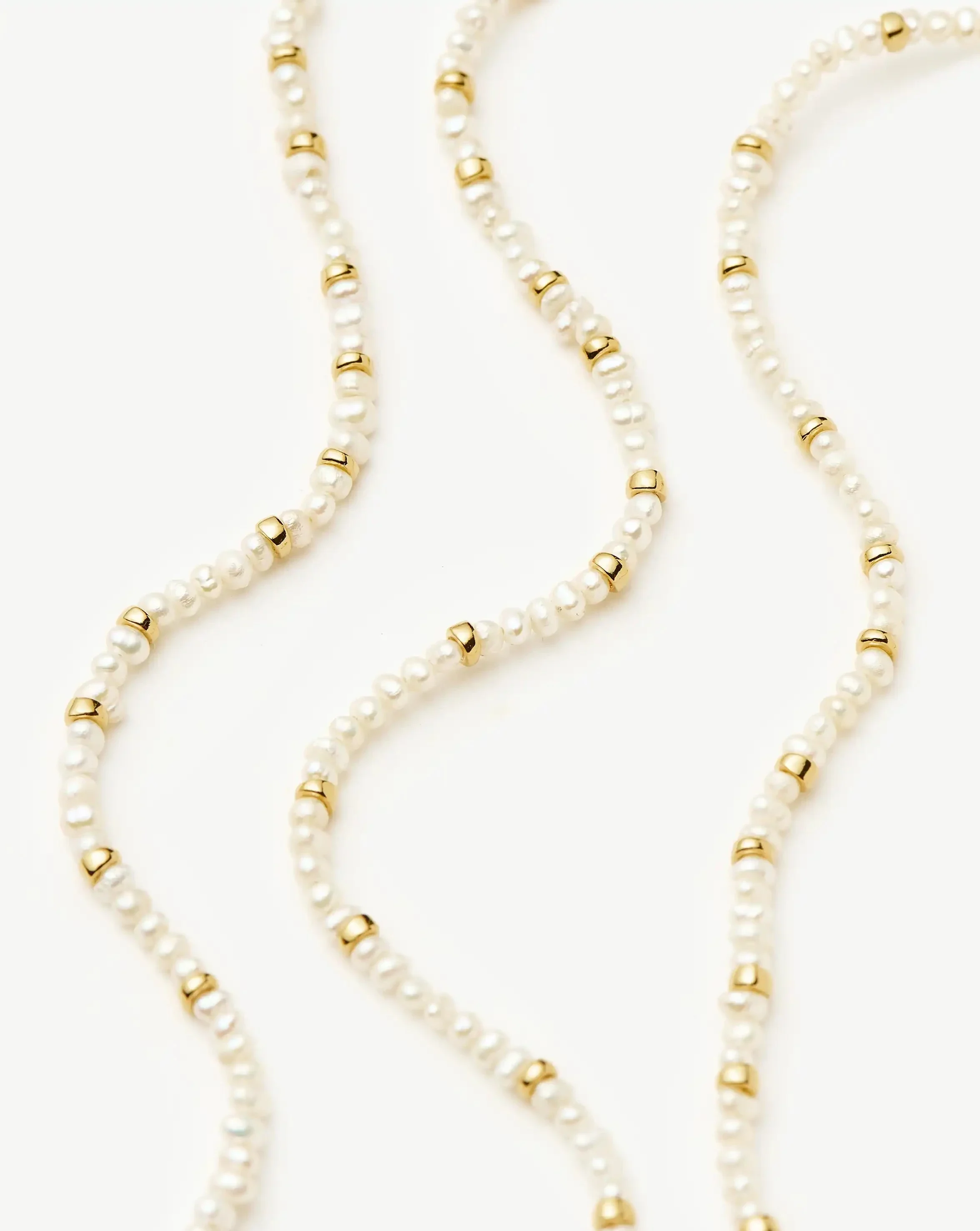 Micro Pearl Beaded Necklace | 18ct Gold Plated/Pearl - Image 4