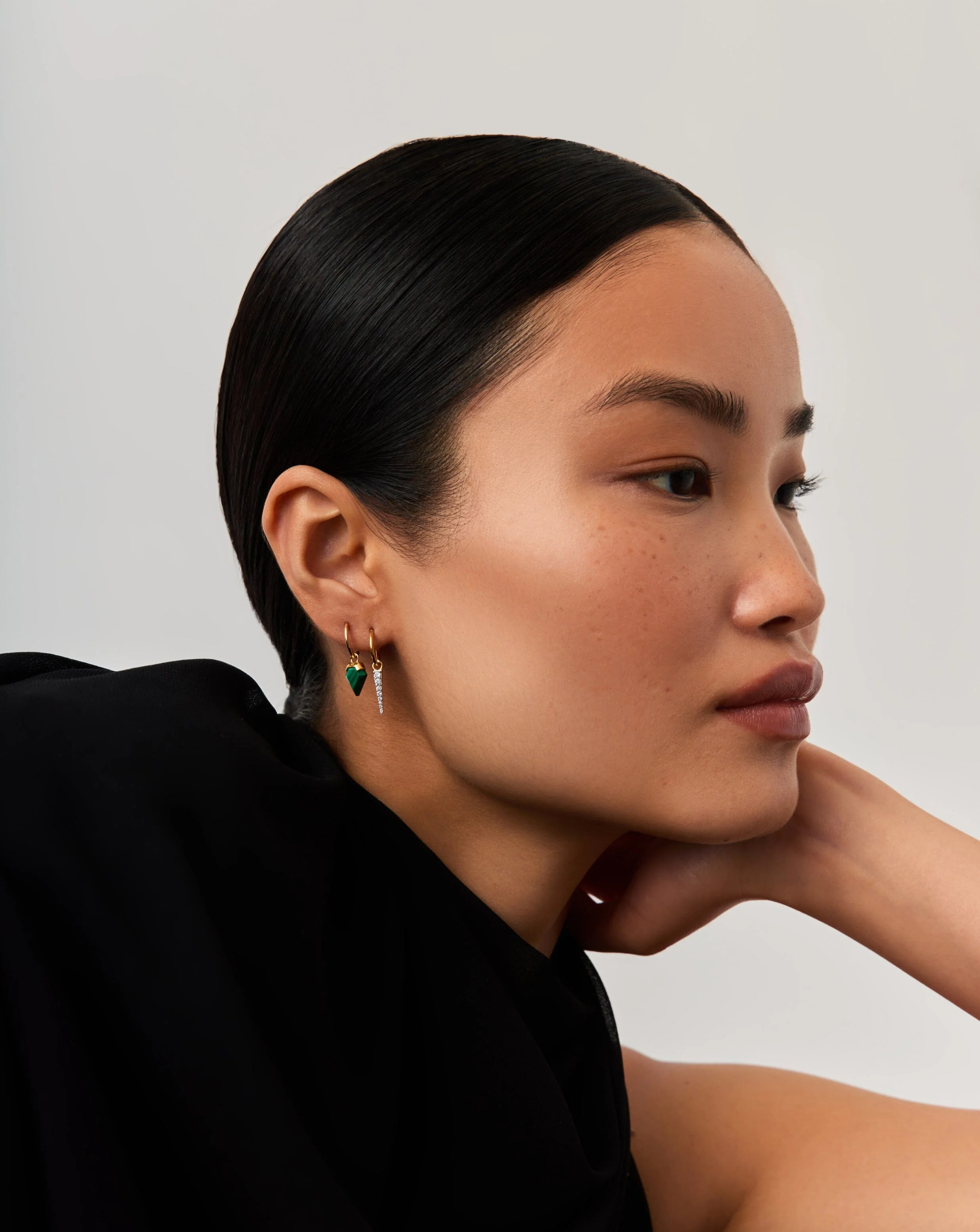 Mini Shield Hoop Earrings - Image 3