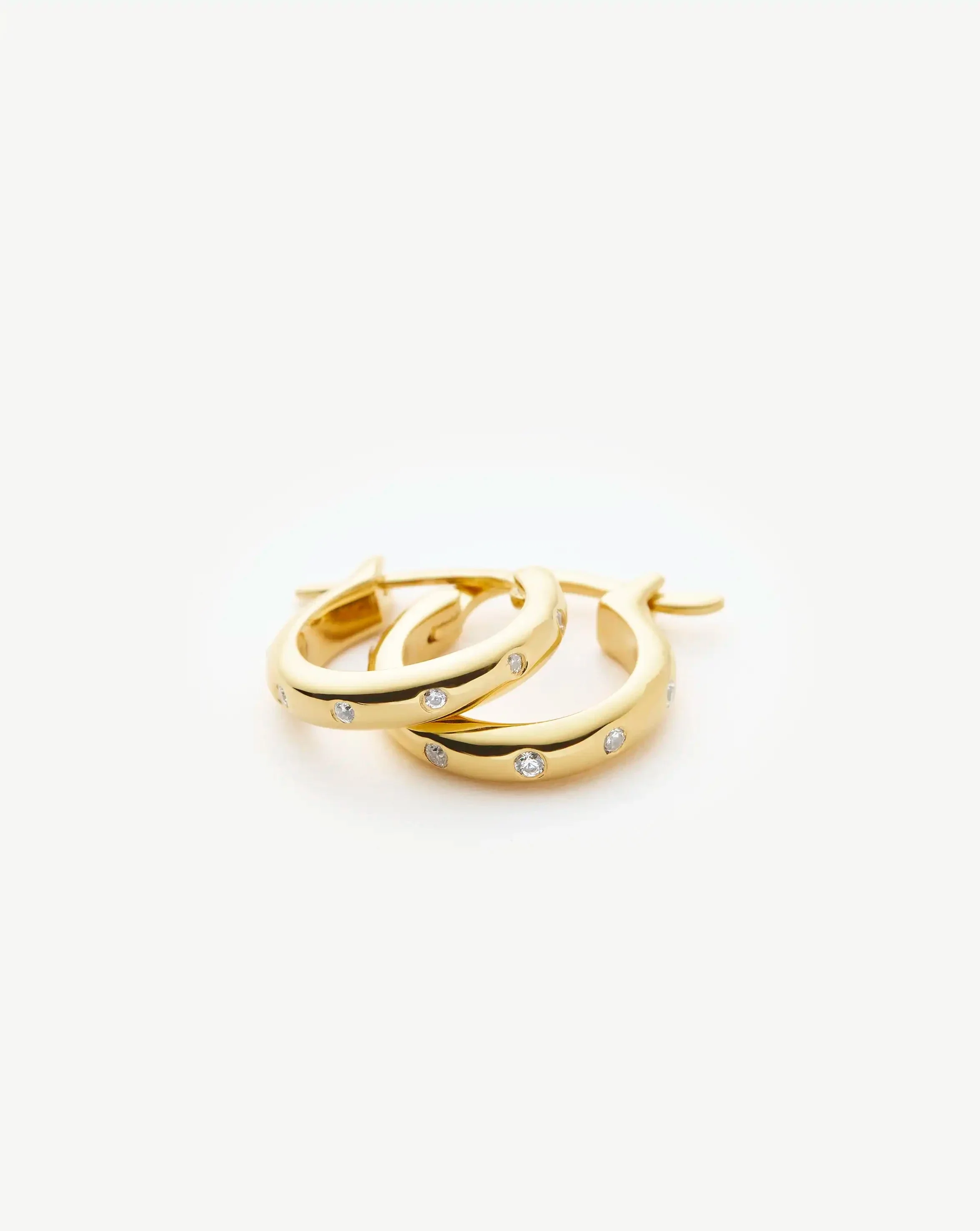 Mini Solar Studded Hoop Earrings - Image 5