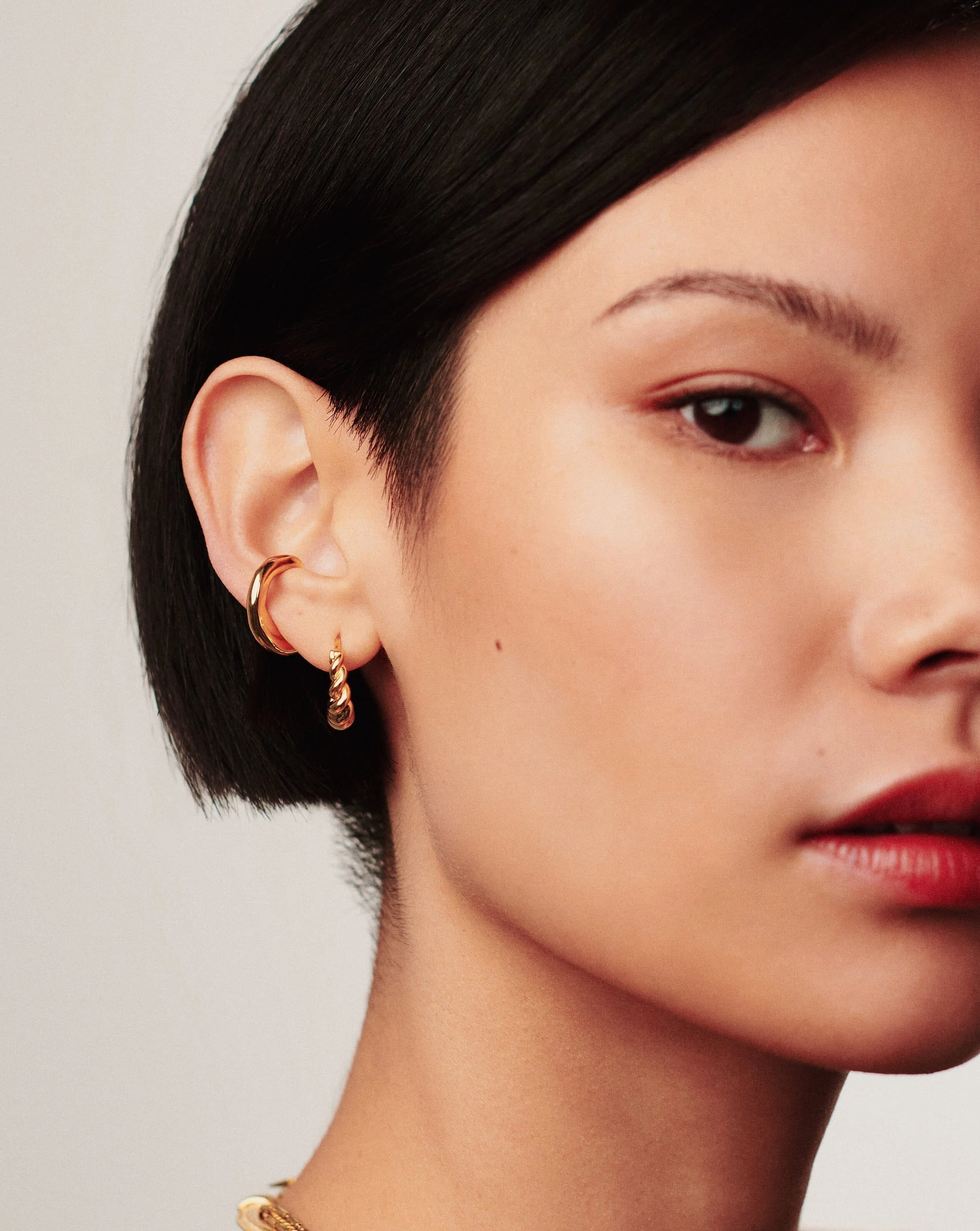Small Tidal Hoop Earrings | 18ct Gold Vermeil - Image 3