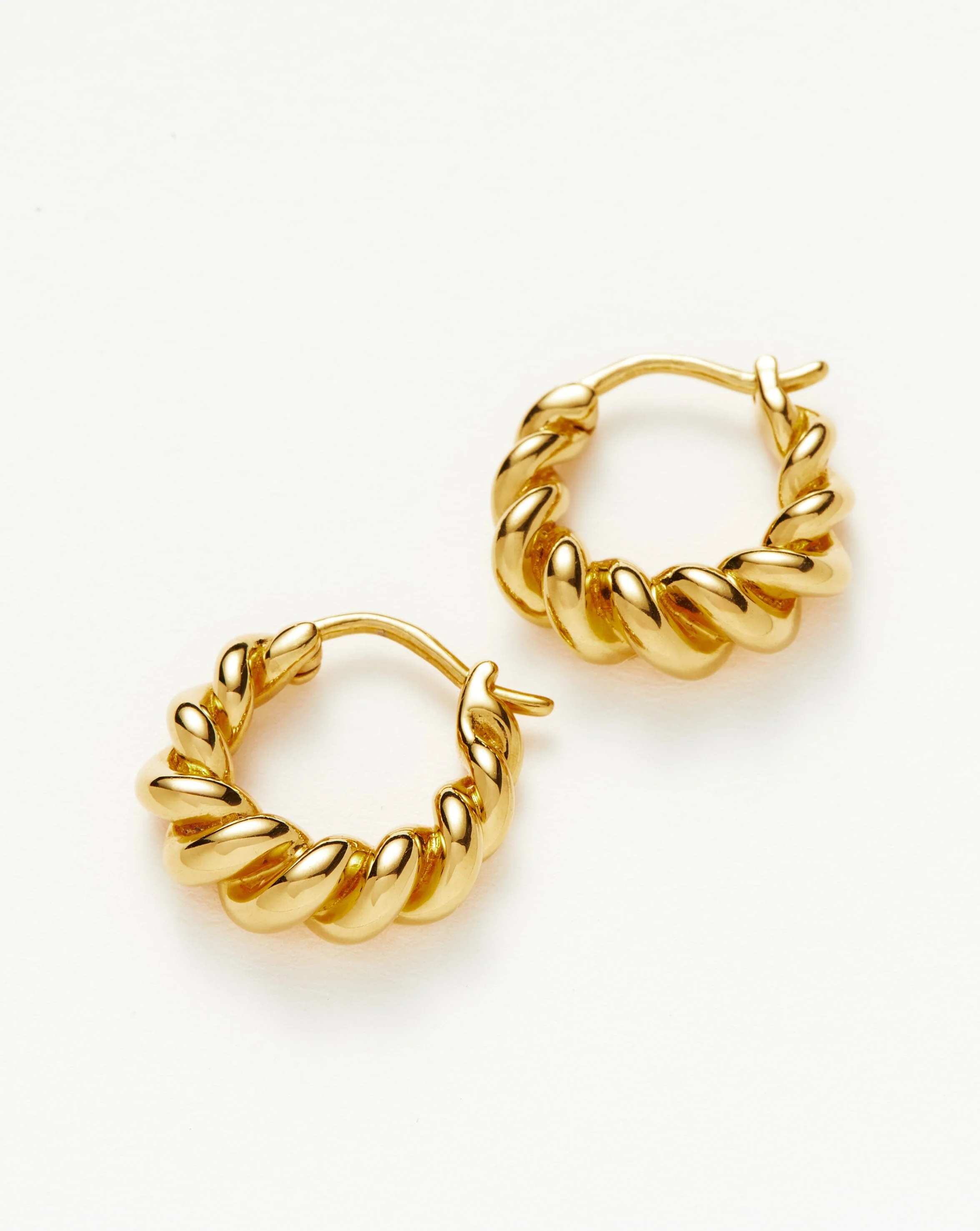 Small Tidal Hoop Earrings | 18ct Gold Vermeil - Image 4