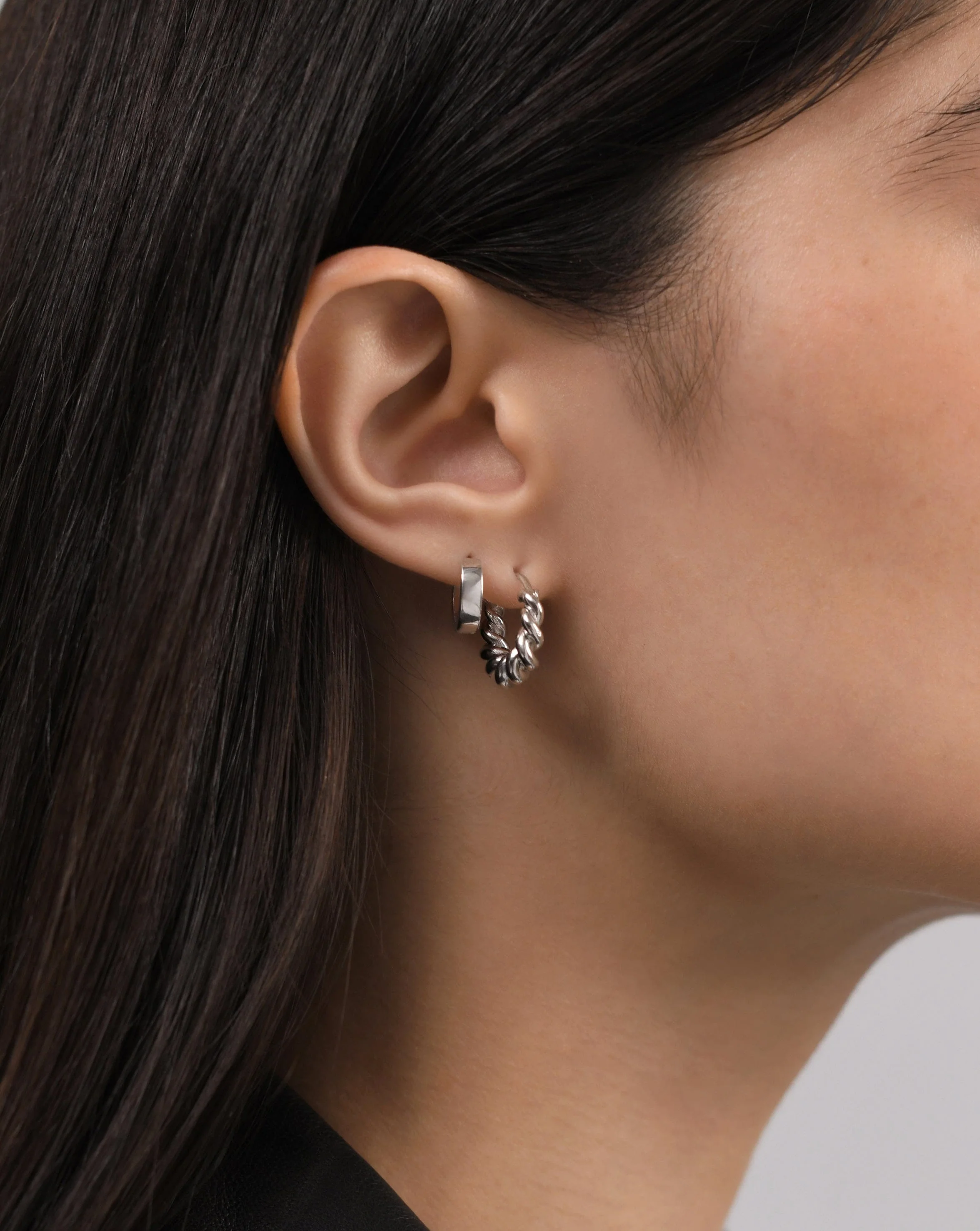 Small Tidal Hoop Earrings | Sterling Silver - Image 2