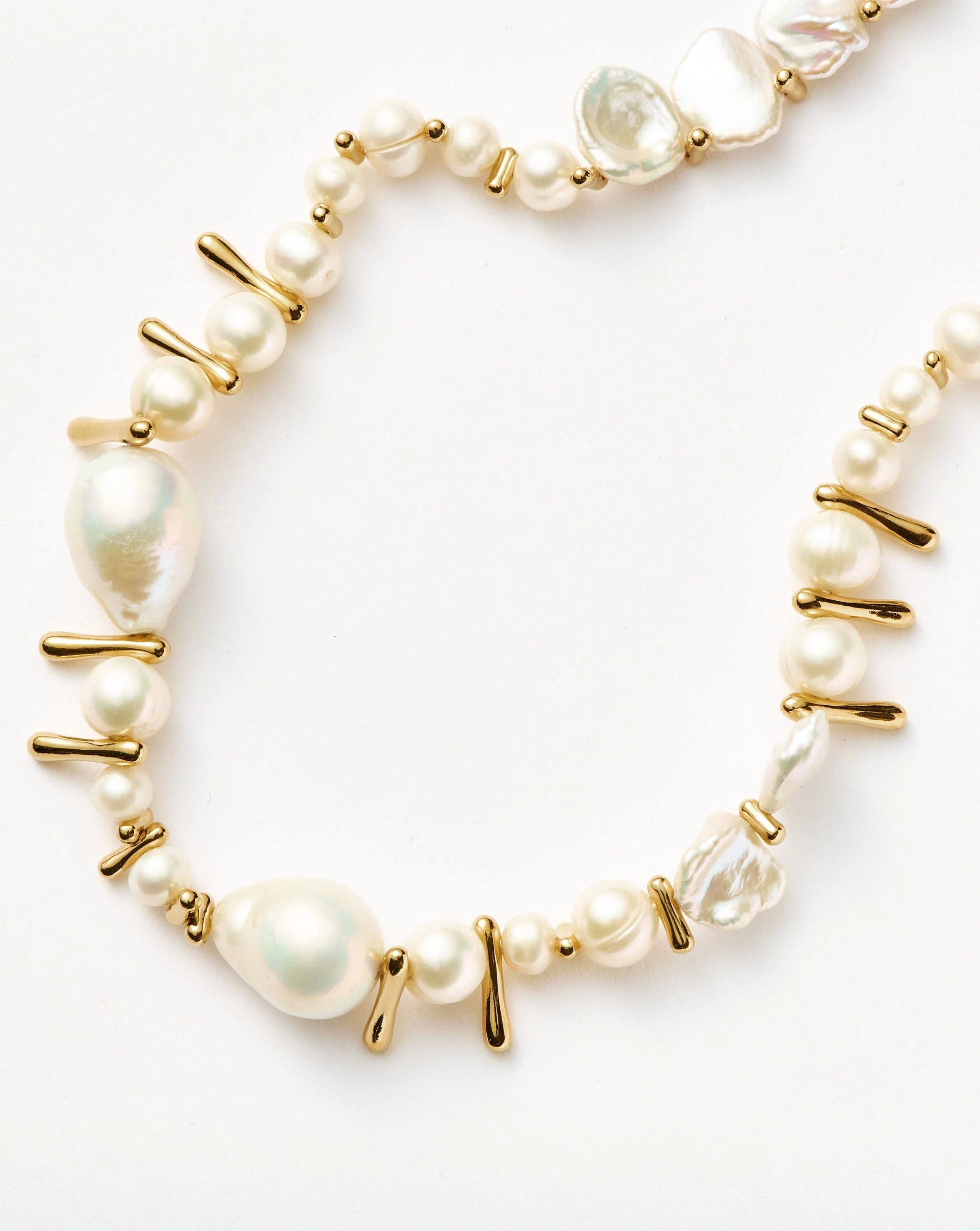 Mixed Pearl Statement Beaded Necklace | 18ct Gold Plated/Pearl - Image 4