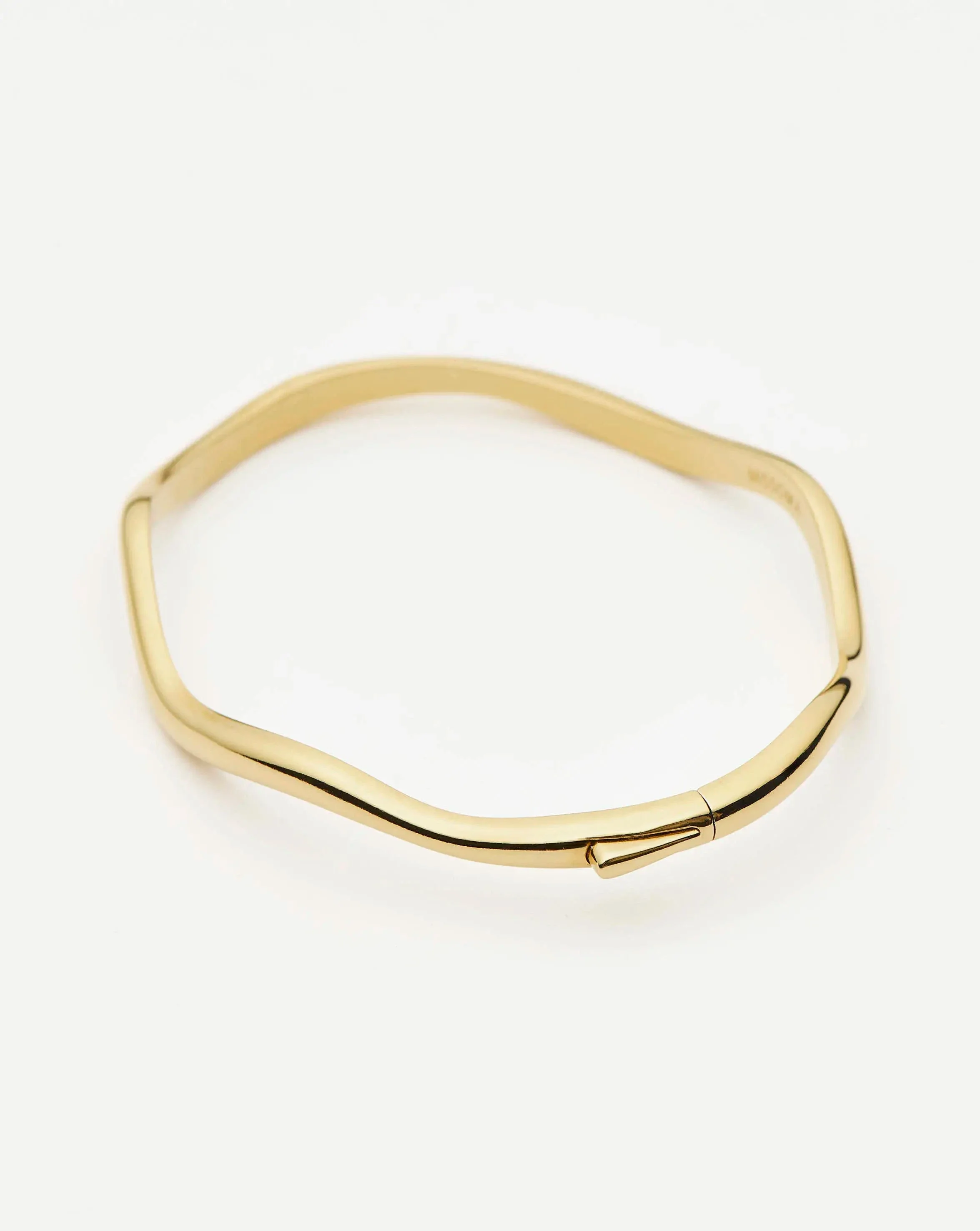 Molten Classic Hinged Bangle | 18ct Gold Plated - Image 4