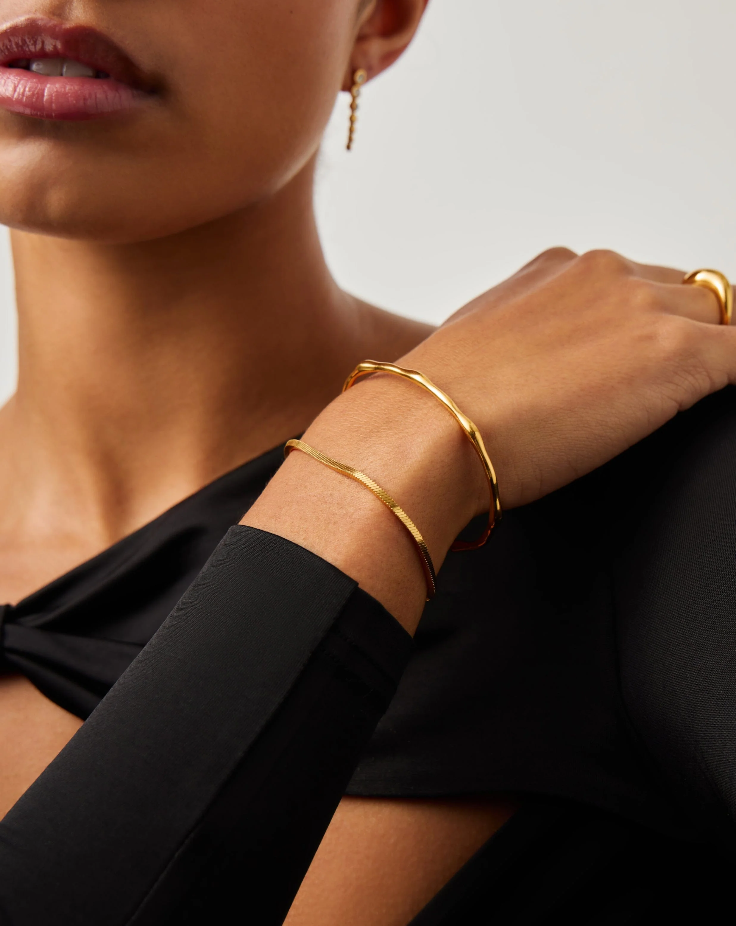 Molten Cuff Bracelet | 18ct Gold Plated - Image 2
