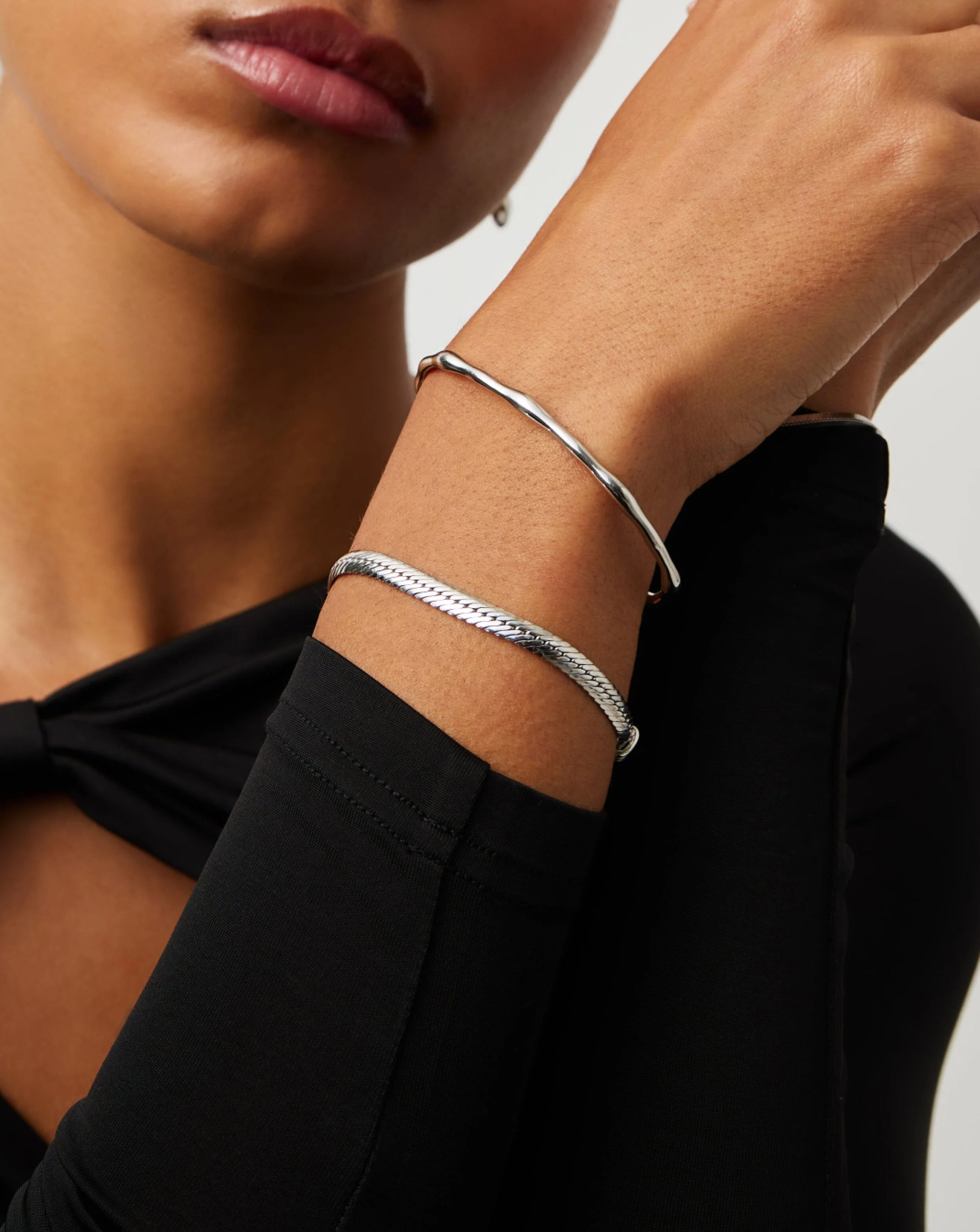 Molten Cuff Bracelet | Silver Plated - Image 2