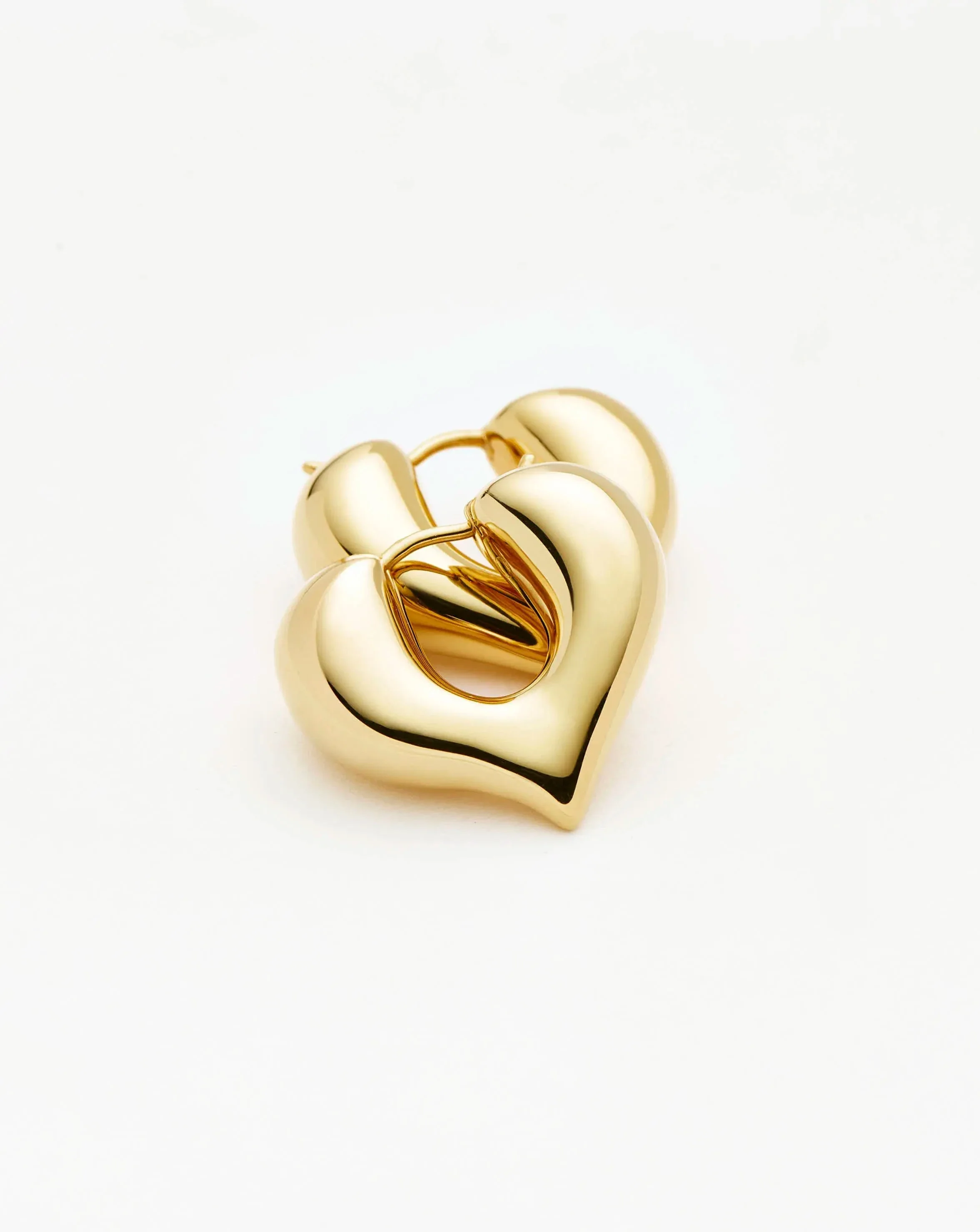 Molten Heart Medium Hoop Earrings | 18ct Gold Plated - Image 5
