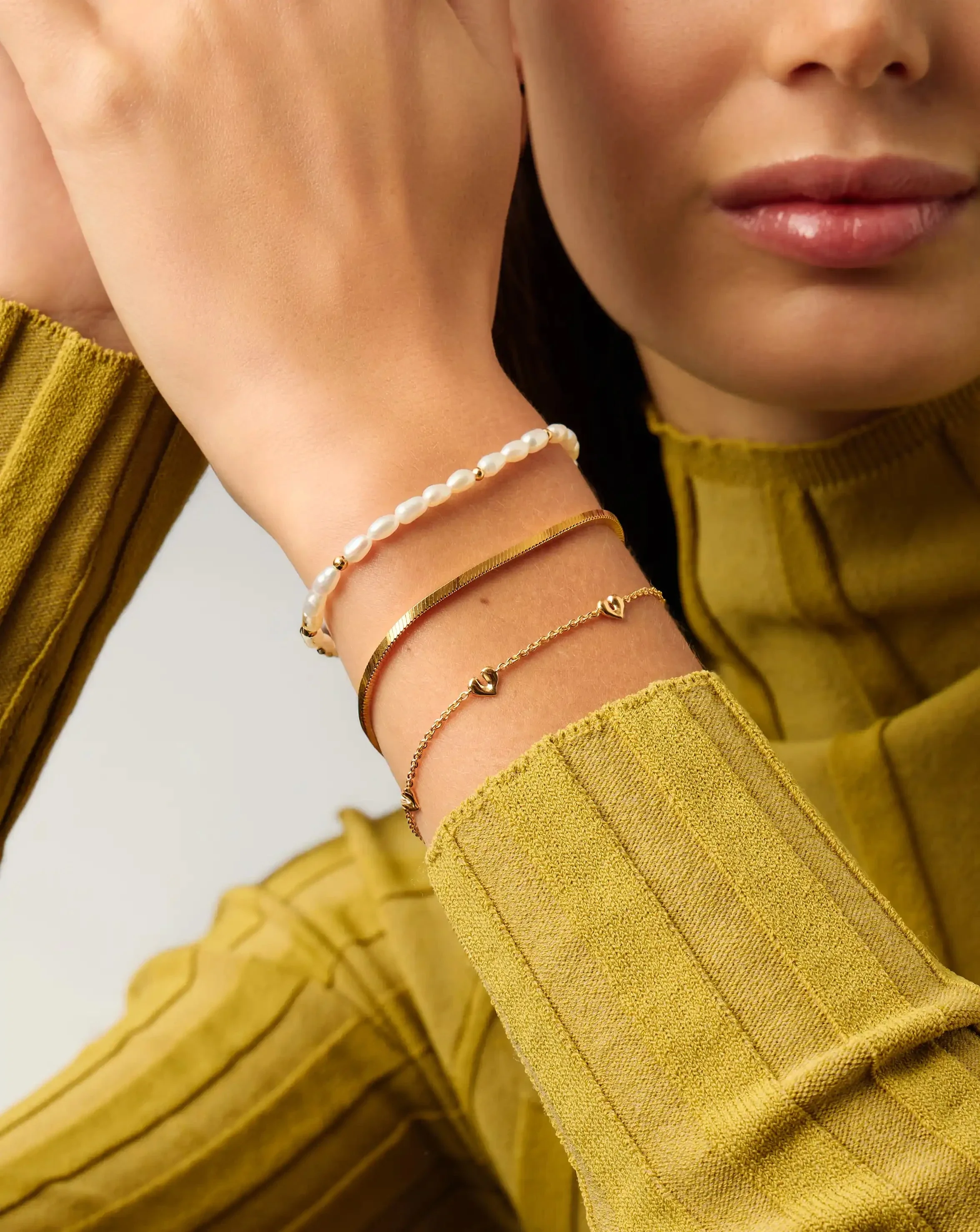 Molten Heart Mini Charm Bracelet | 18ct Gold Vermeil - Image 2