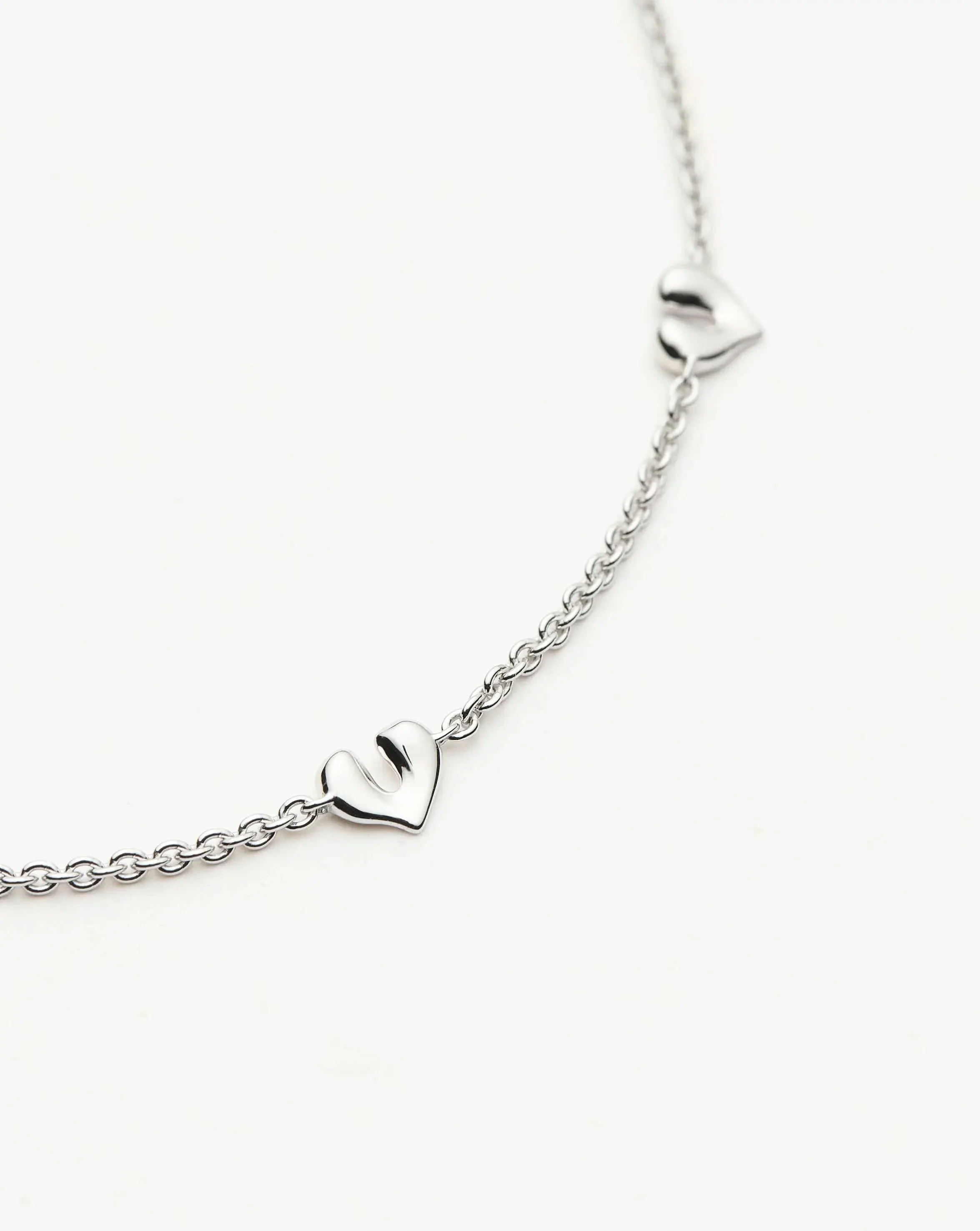 Molten Heart Mini Charm Bracelet | Sterling Silver - Image 4