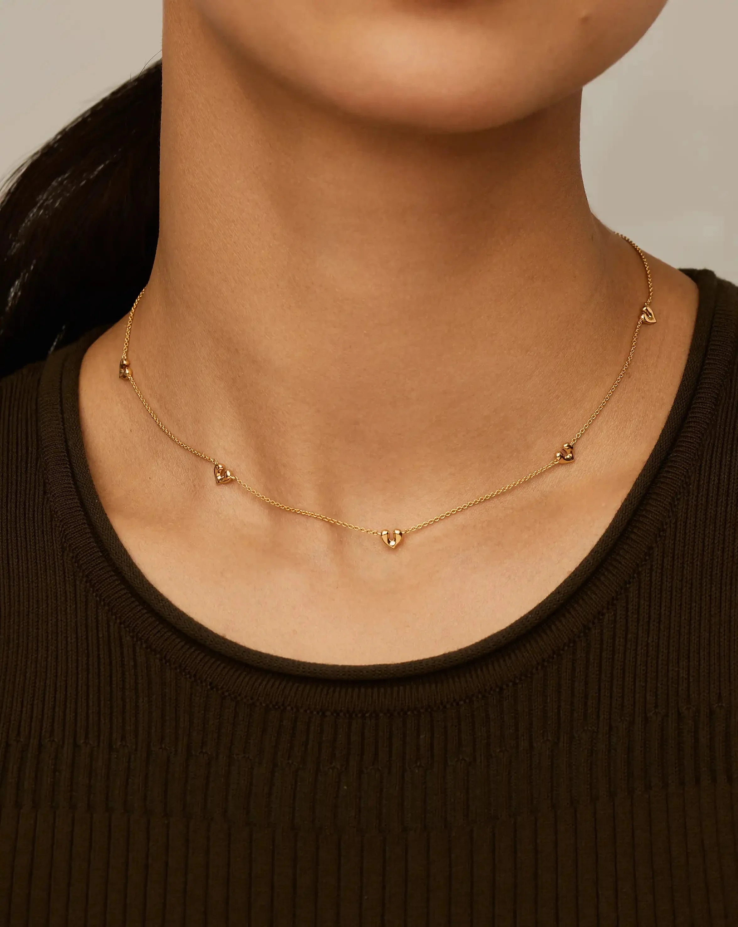 Molten Heart Mini Charm Choker | 18ct Gold Vermeil - Image 2
