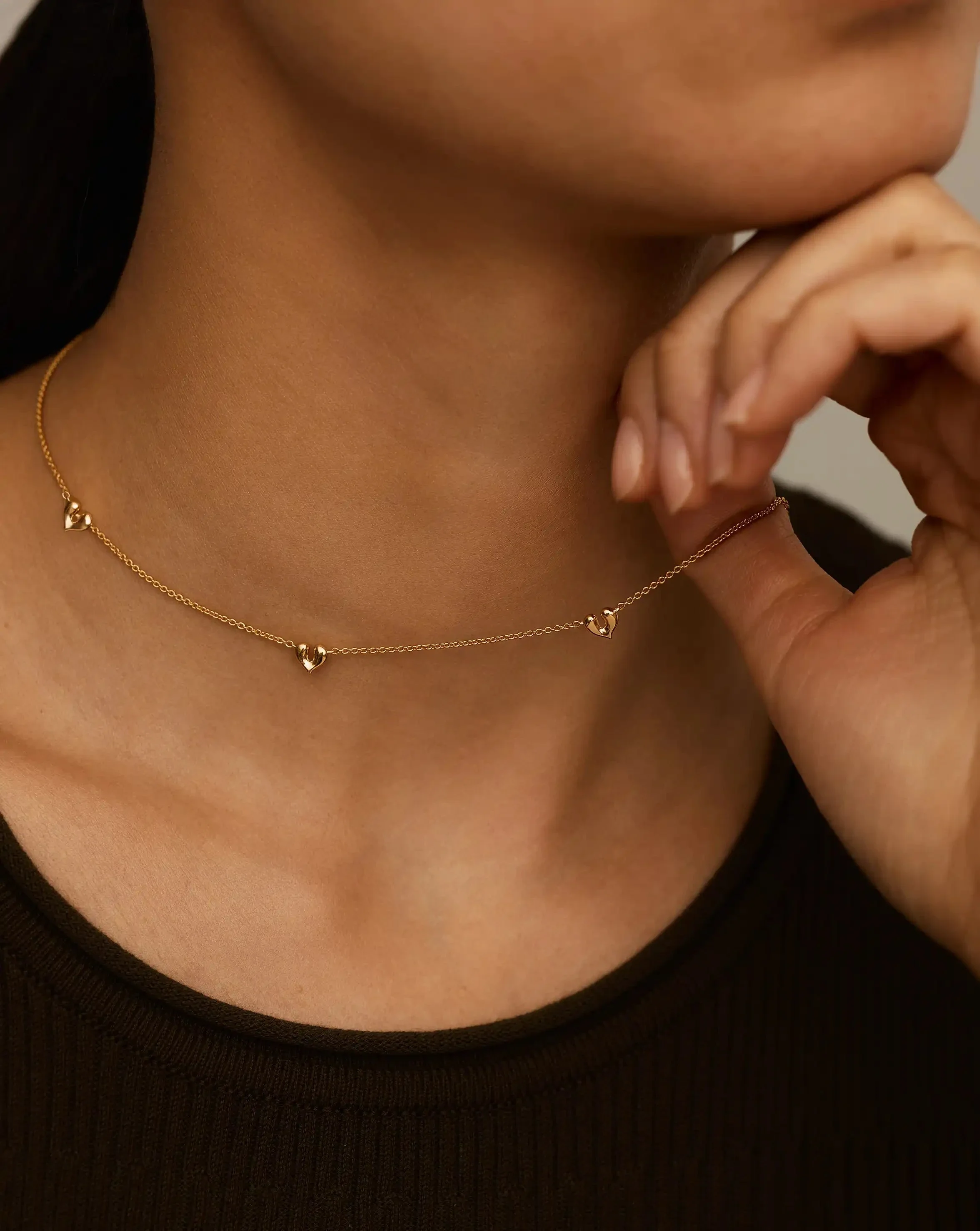Molten Heart Mini Charm Choker | 18ct Gold Vermeil - Image 6