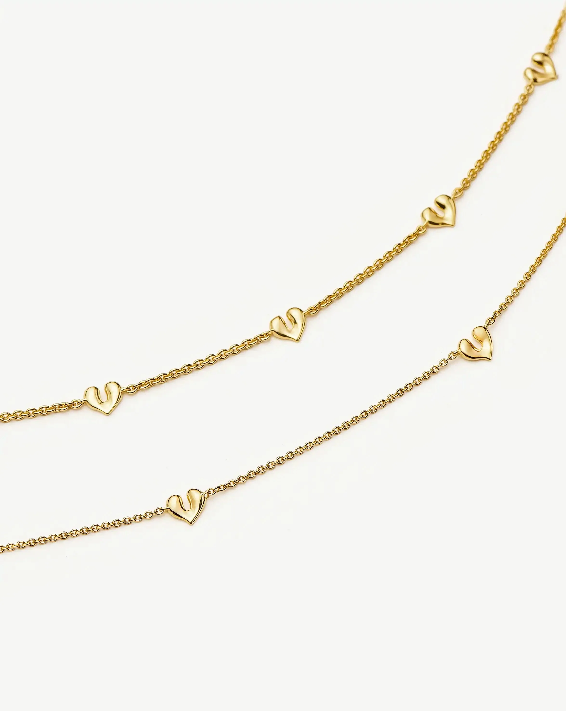 Molten Heart Mini Charm Choker & Bracelet Set | 18ct Gold Vermeil - Image 5