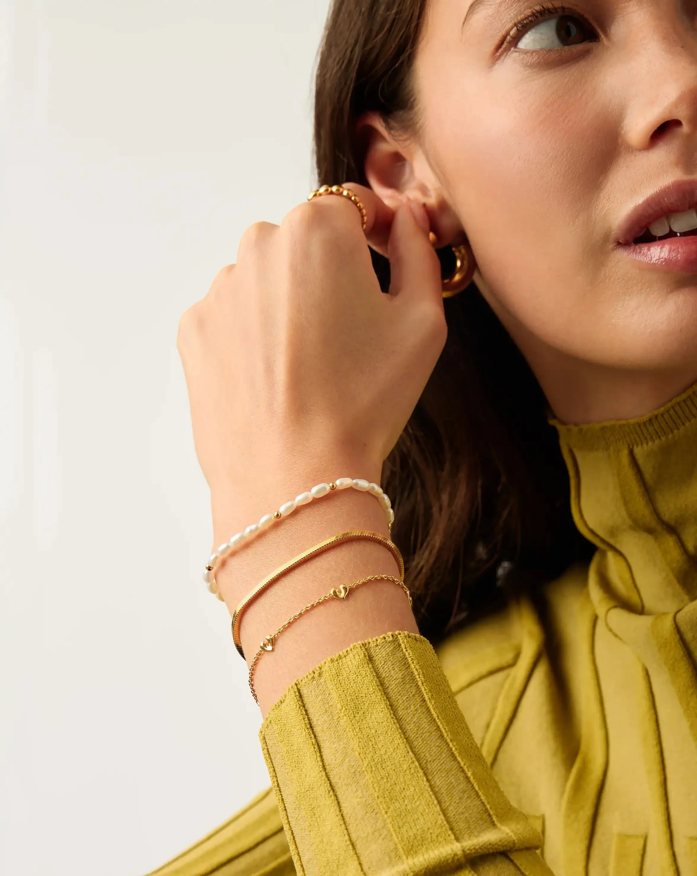 Molten Heart Mini Charm Choker & Bracelet Set | 18ct Gold Vermeil - Image 6