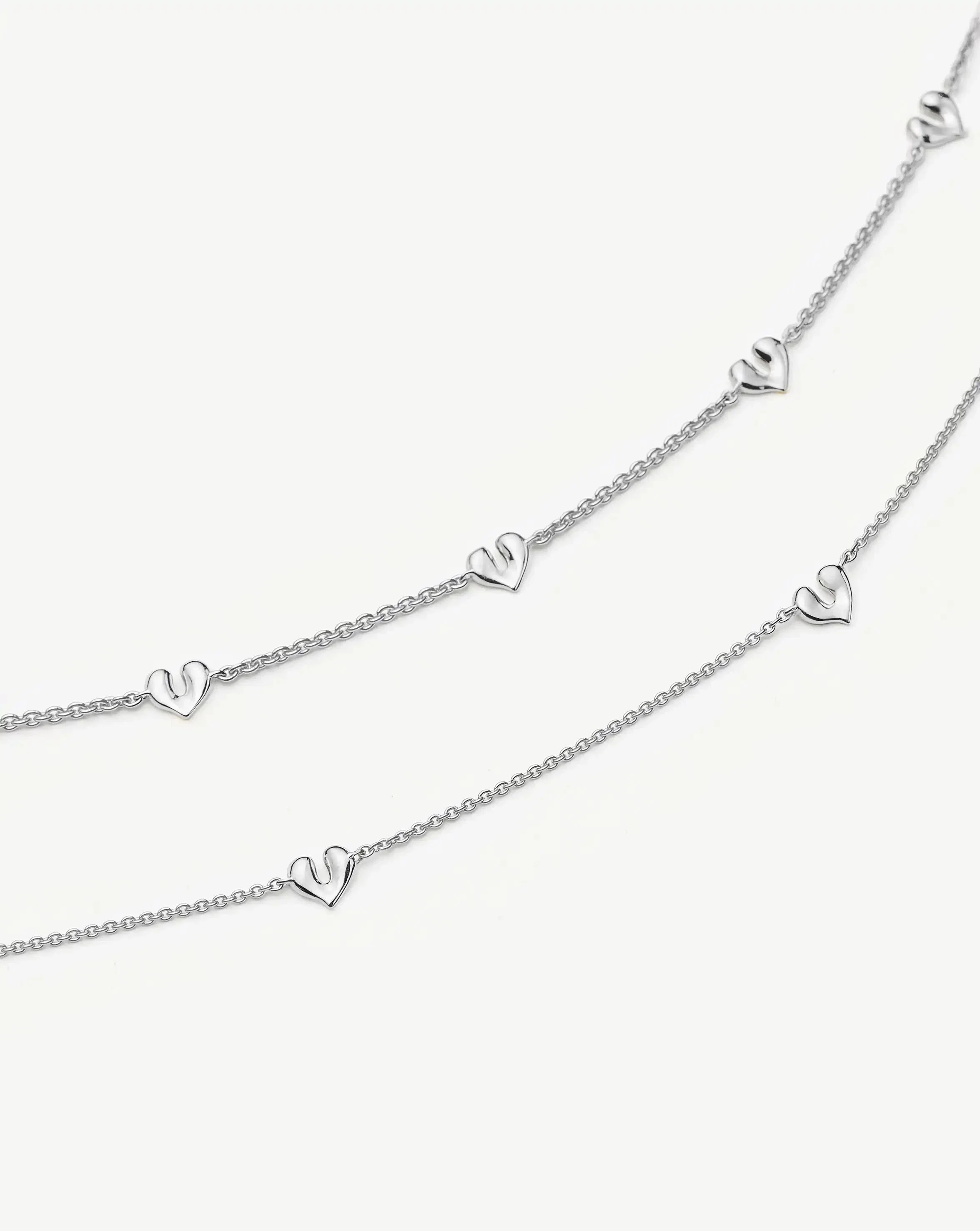 Molten Heart Mini Charm Choker & Bracelet Set | Sterling Silver - Image 5
