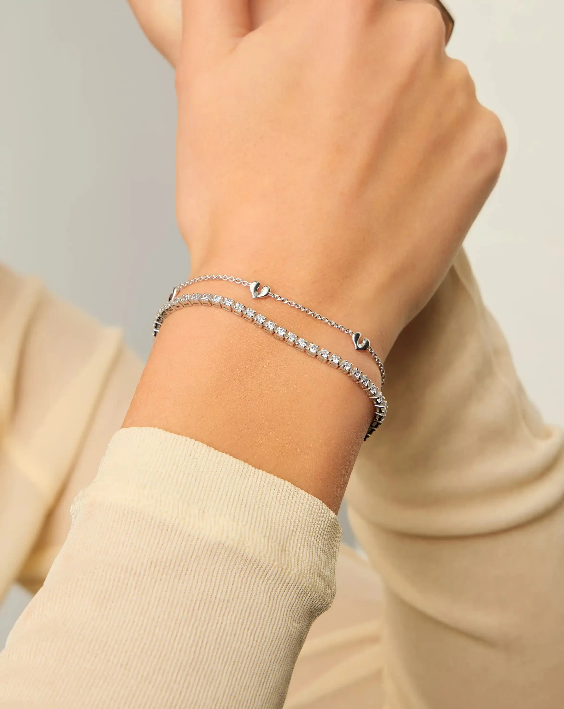 Molten Heart Mini Charm Choker & Bracelet Set | Sterling Silver - Image 6