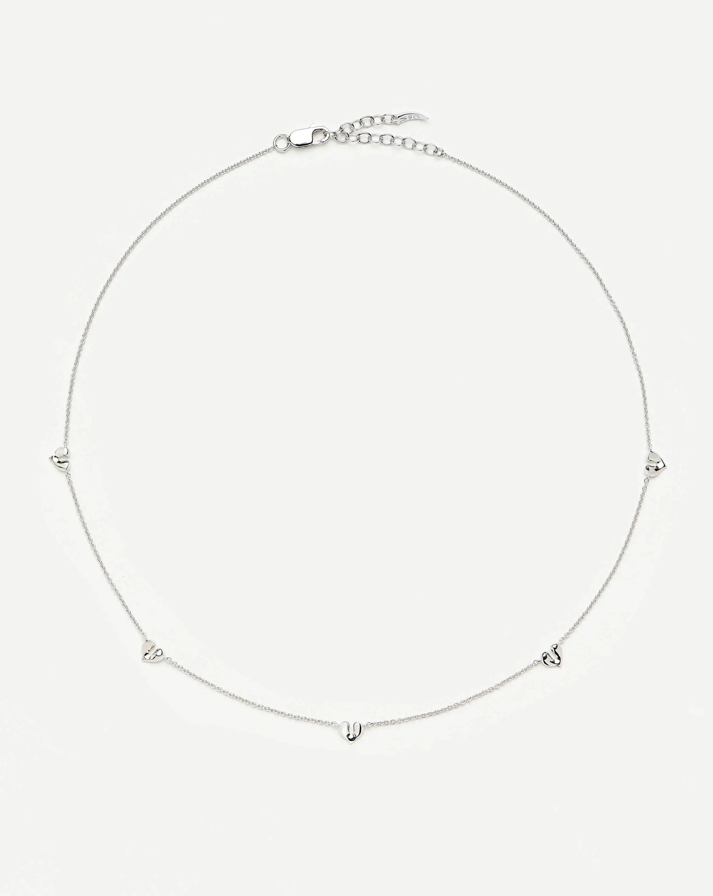 Molten Heart Mini Charm Choker | Sterling Silver