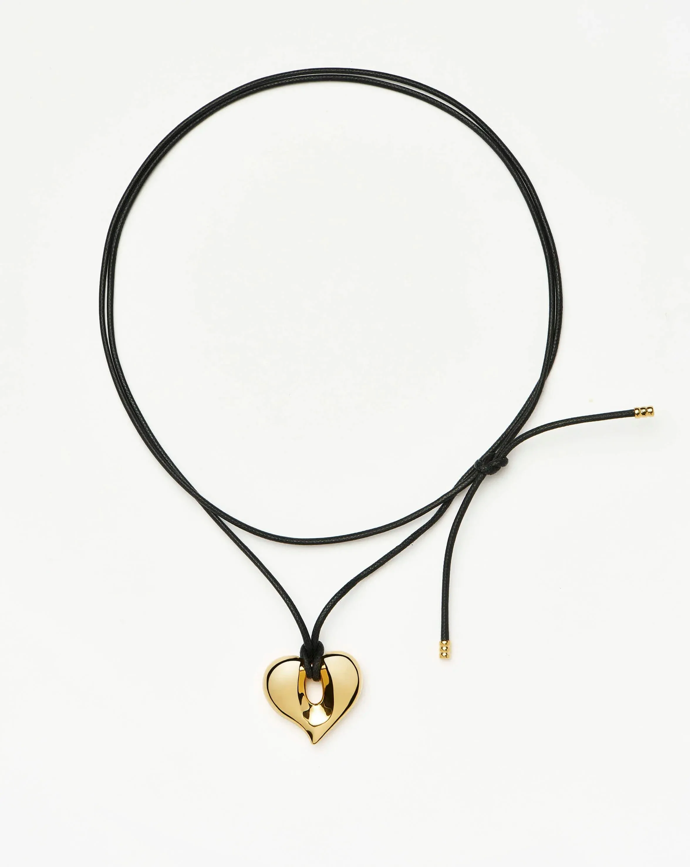 Molten Heart Pendant Cord Necklace | 18ct Gold Plated - Image 4