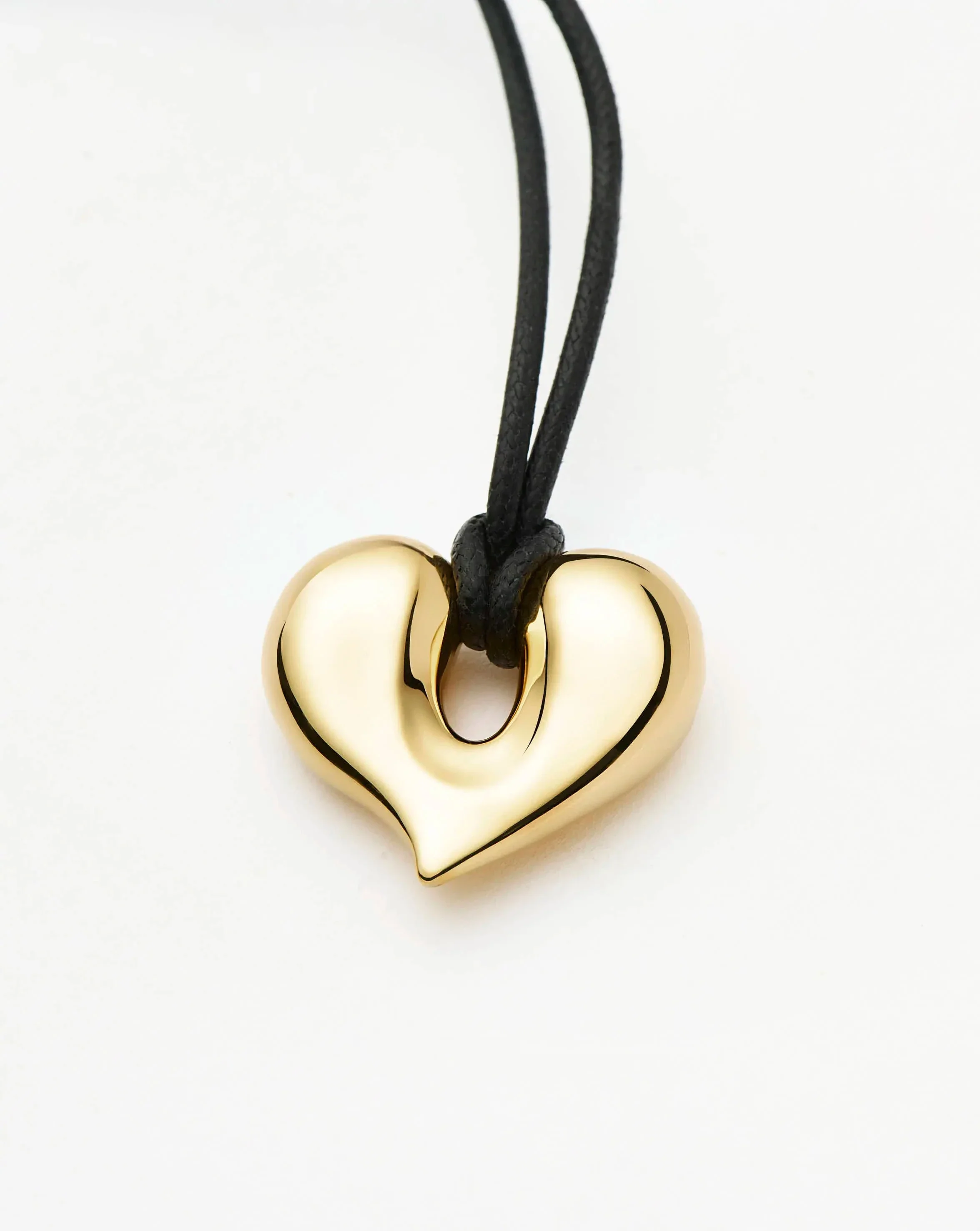Molten Heart Pendant Cord Necklace | 18ct Gold Plated - Image 5