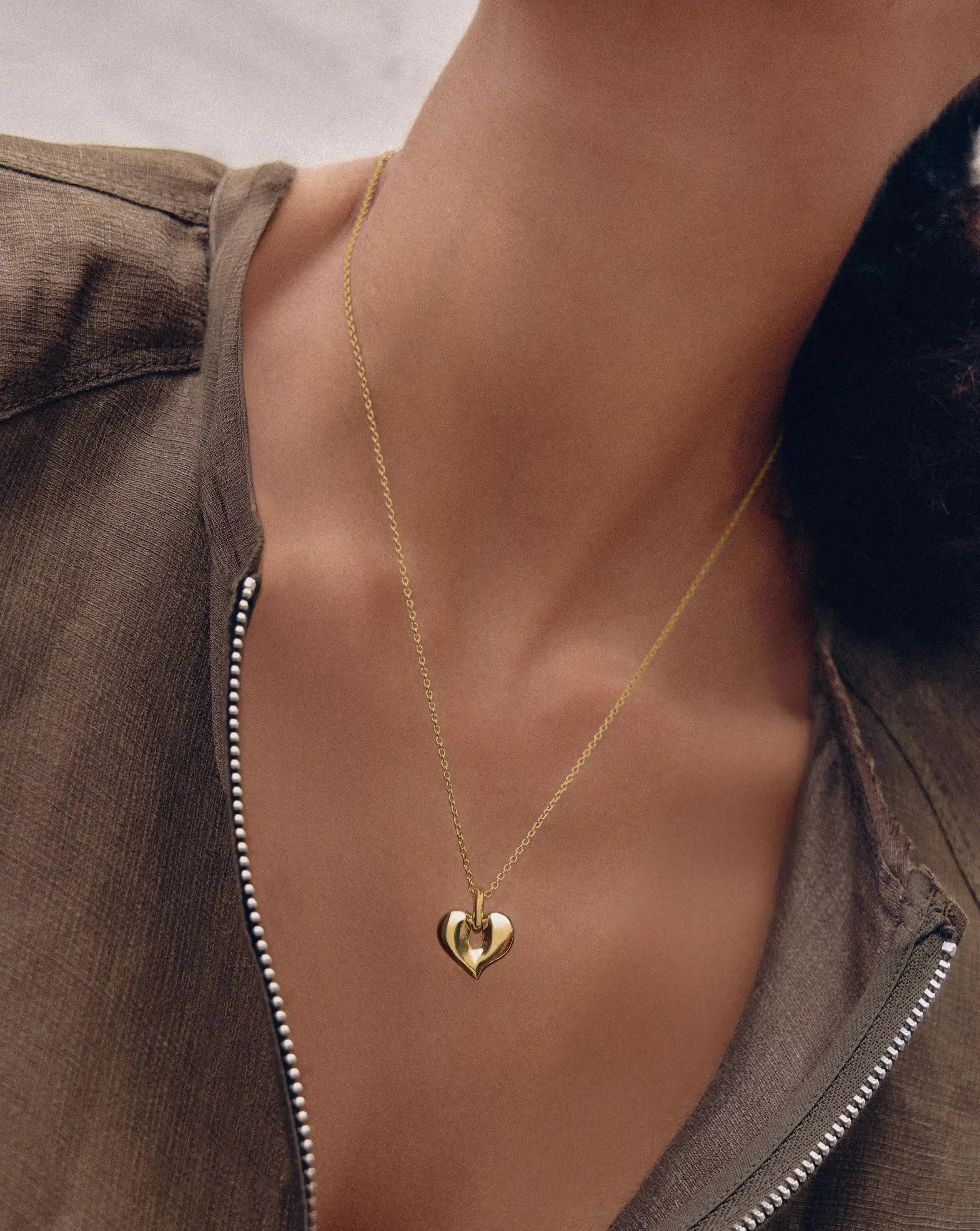 Molten Heart Pendant Necklace | 18ct Gold Plated - Image 2