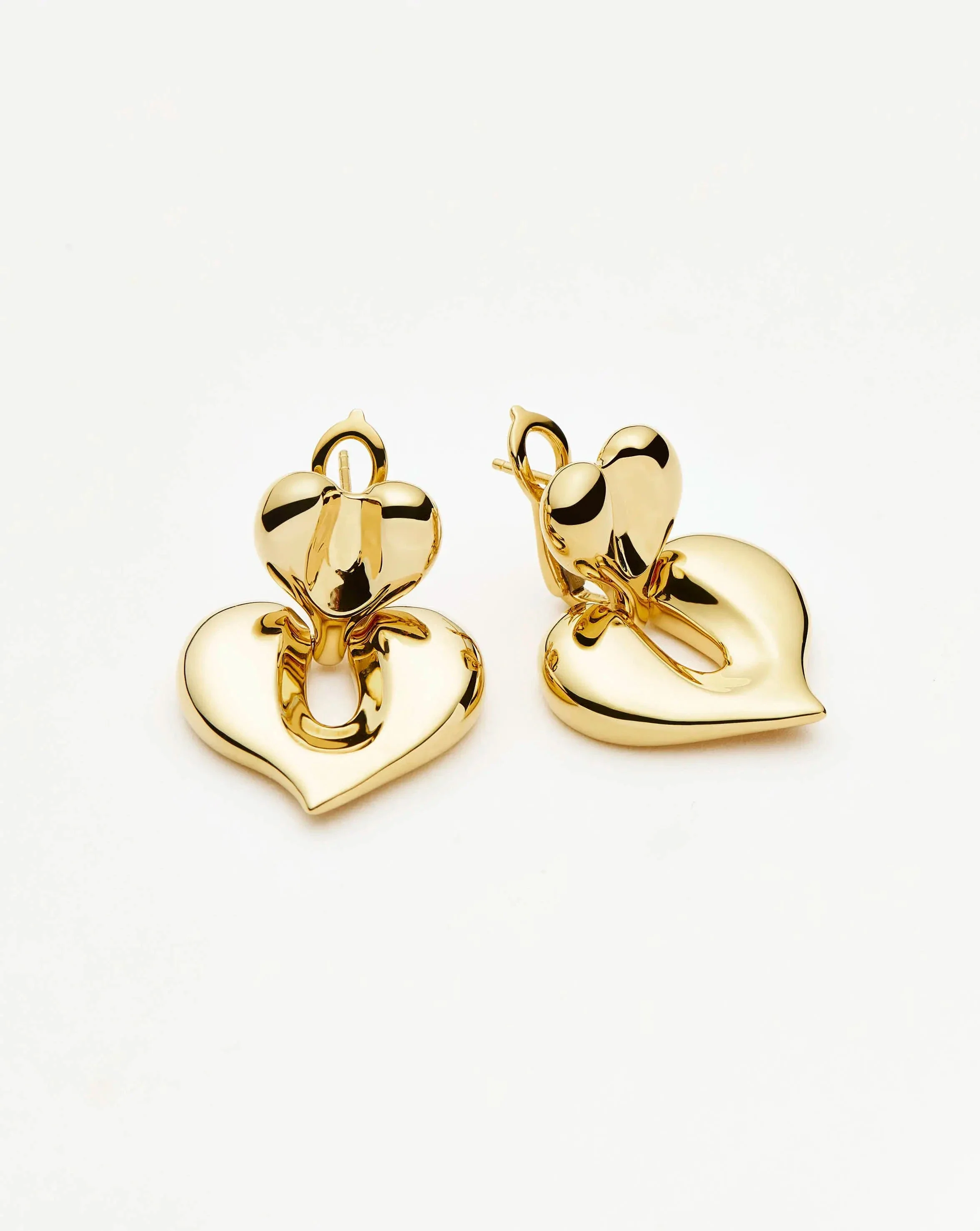 Molten Heart Statement Earrings | 18ct Gold Plated - Image 3