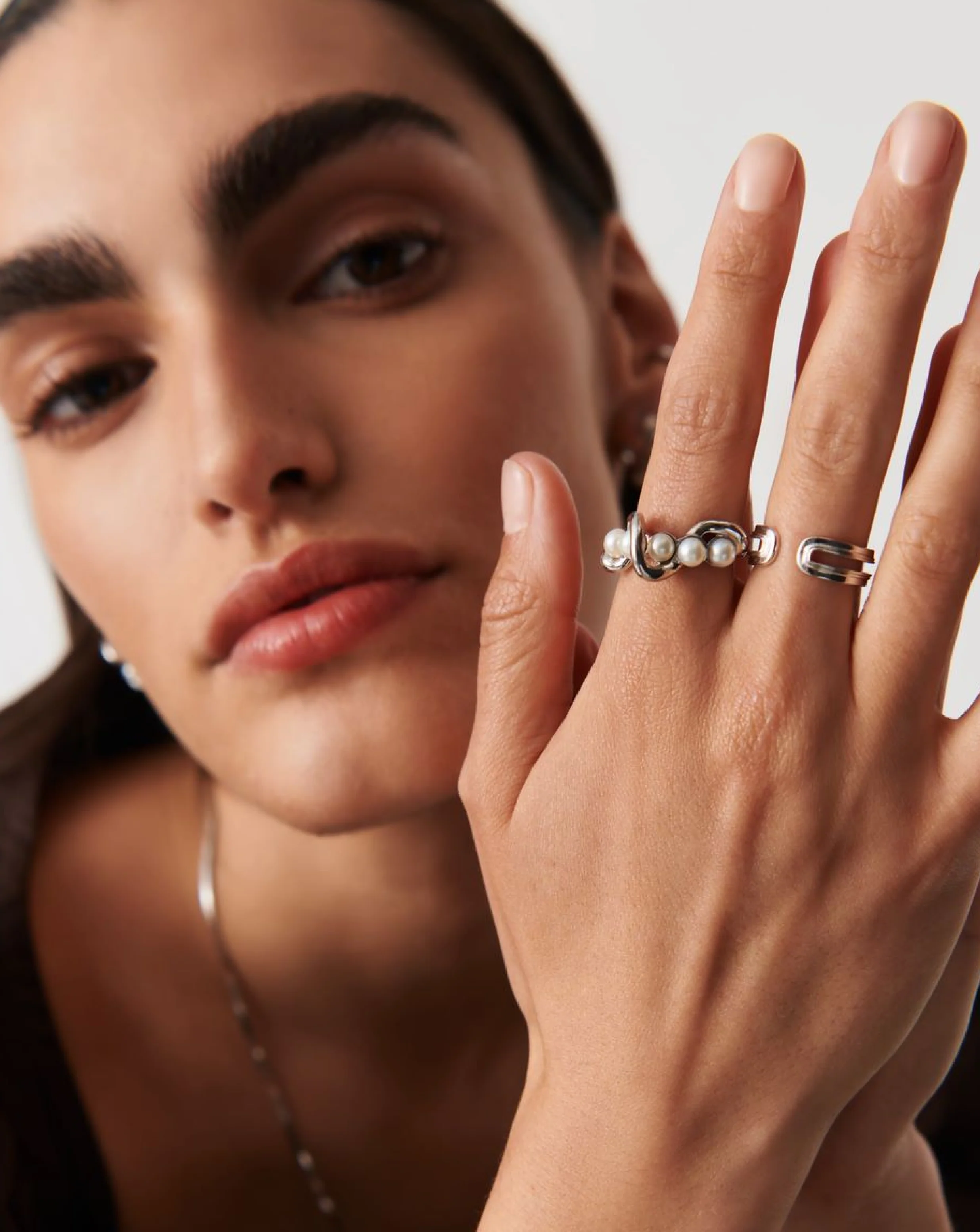 Molten Pearl Twisted Stacking Ring - Image 3