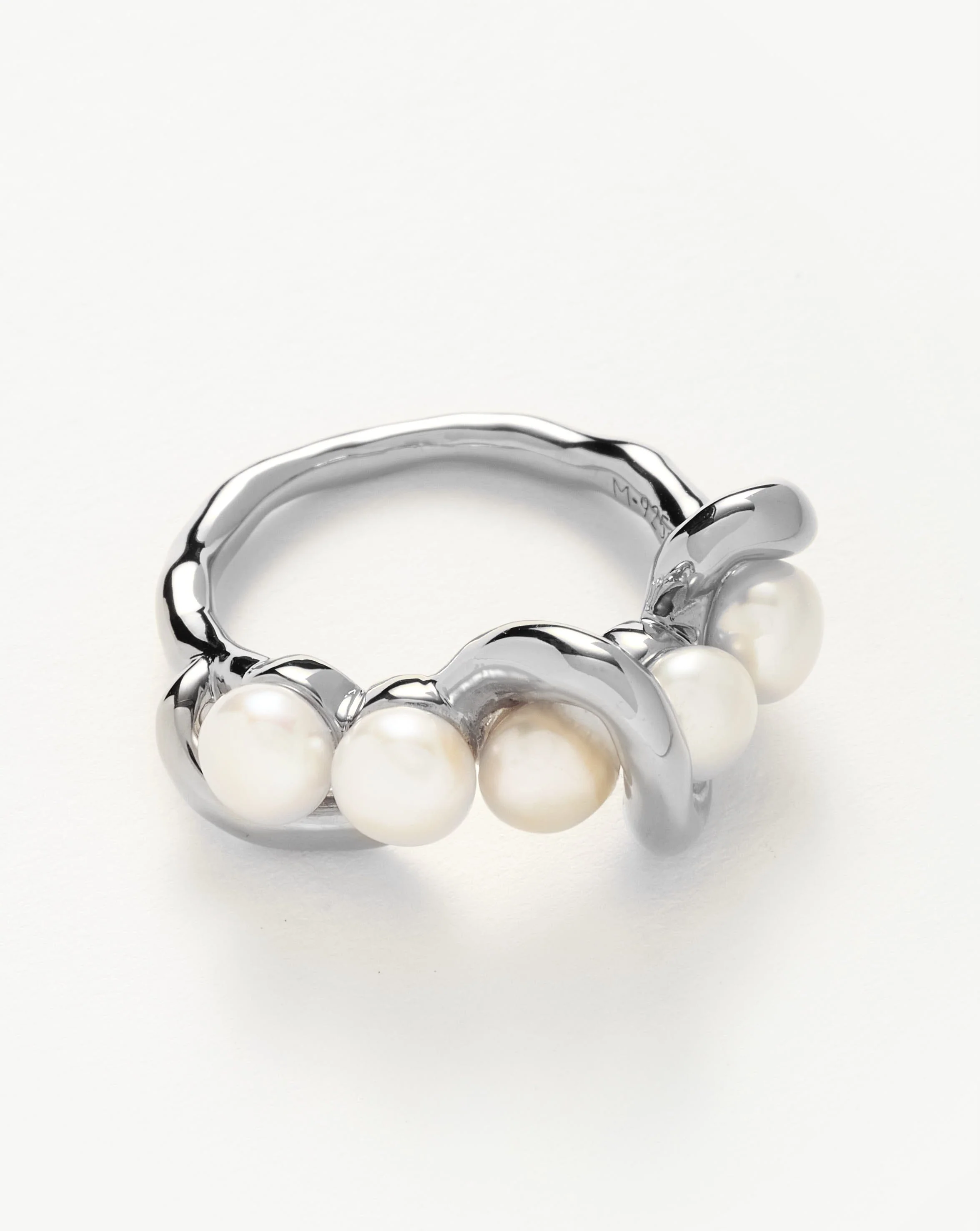 Molten Pearl Twisted Stacking Ring - Image 4