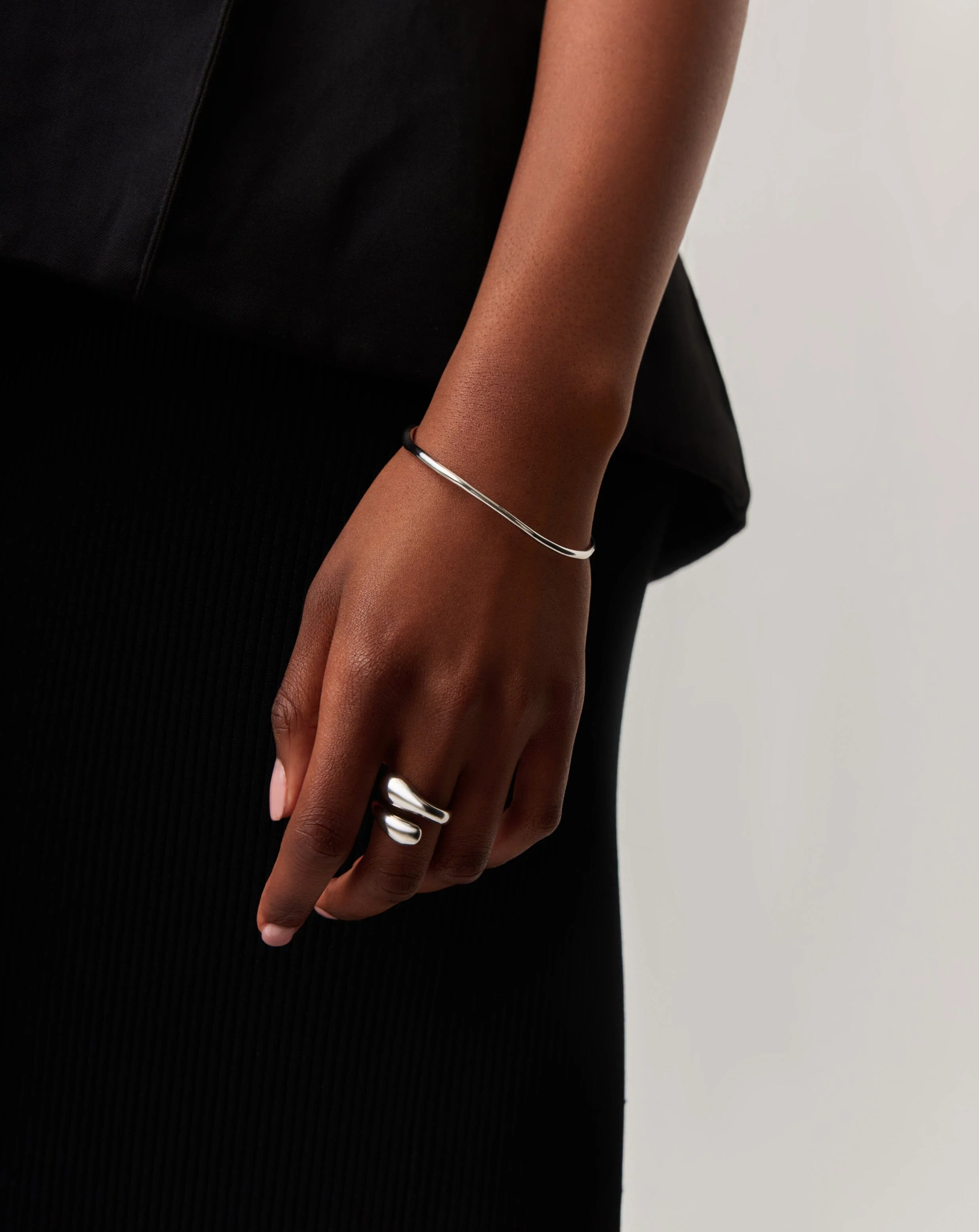 Molten Ripple Bangle | Sterling Silver - Image 3
